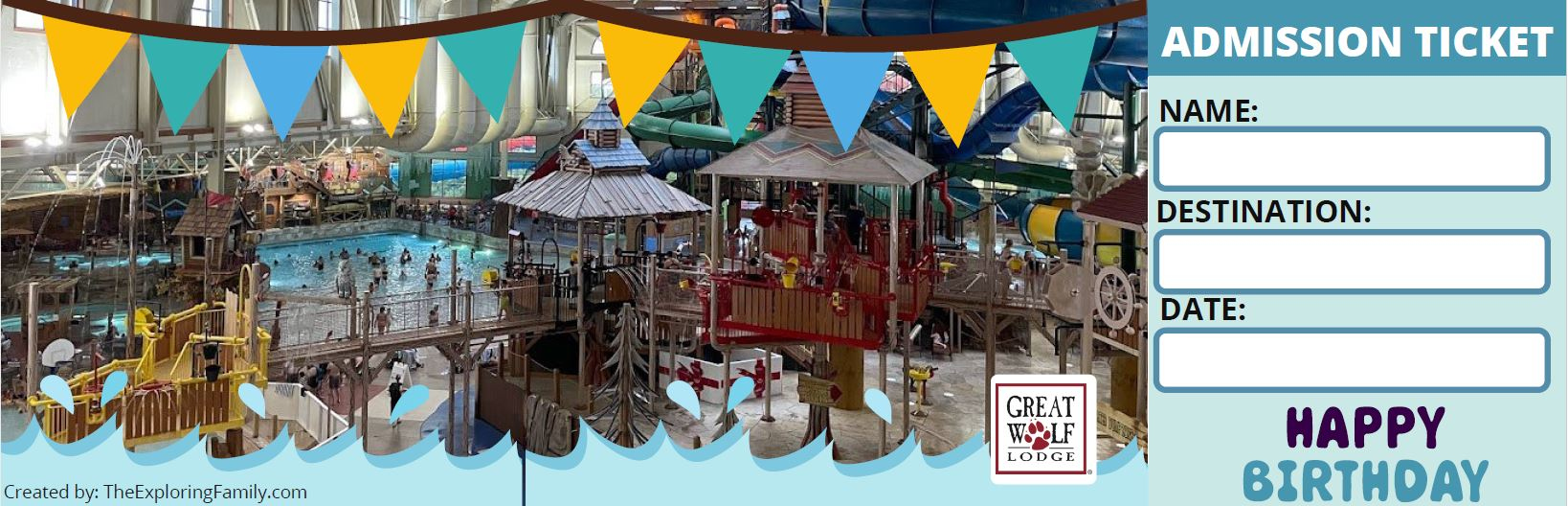 FREE Surprise Ticket Template for Great Wolf Lodge - The Exploring FREE Surprise Ticket Template for Great Wolf Lodge - The Exploring