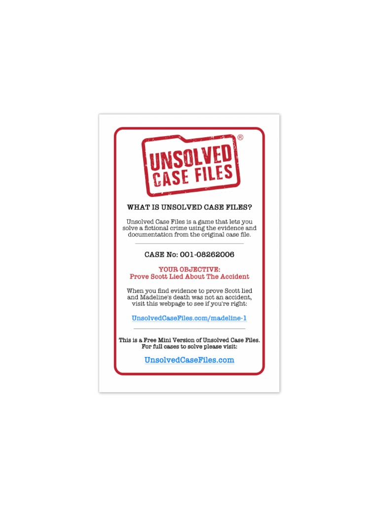 Free Unsolved Case File Madeline Deparde PDF PDF Free Unsolved Case File Madeline Deparde PDF PDF