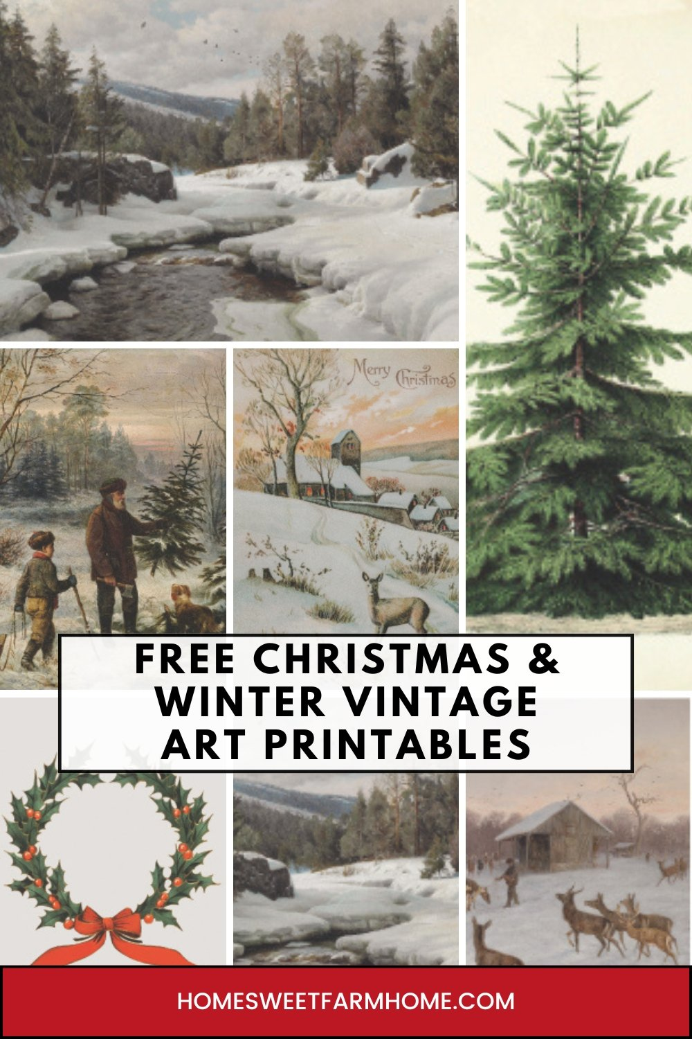 Free Vintage Christmas Art Printables - Home Sweet Farm Home