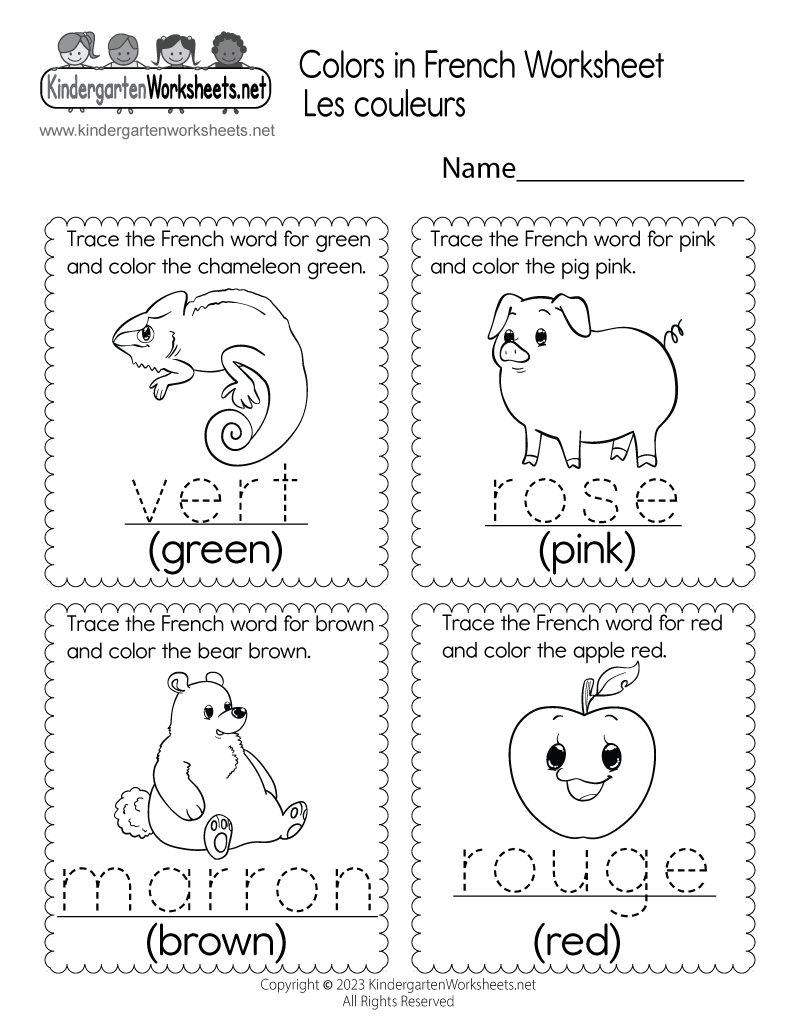 French Colors Worksheet - Free Printable, Digital, & PDF