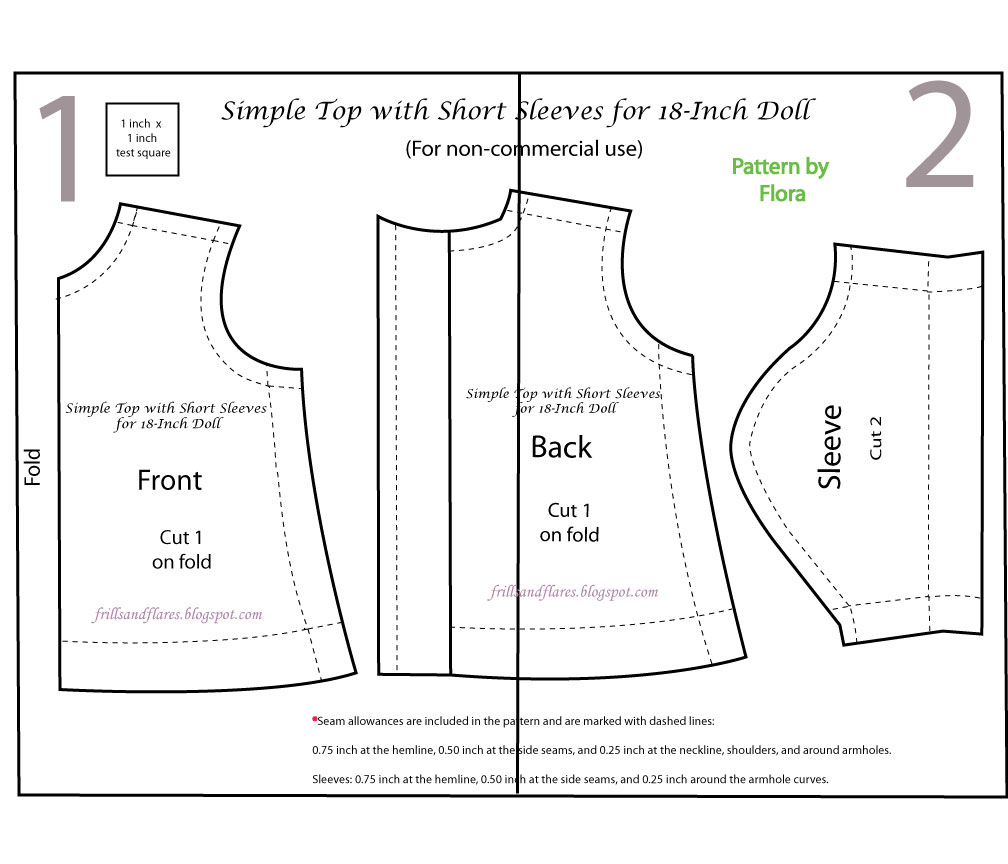 Frills and Flares: A Simple Top with Short Sleeves---Free PDF