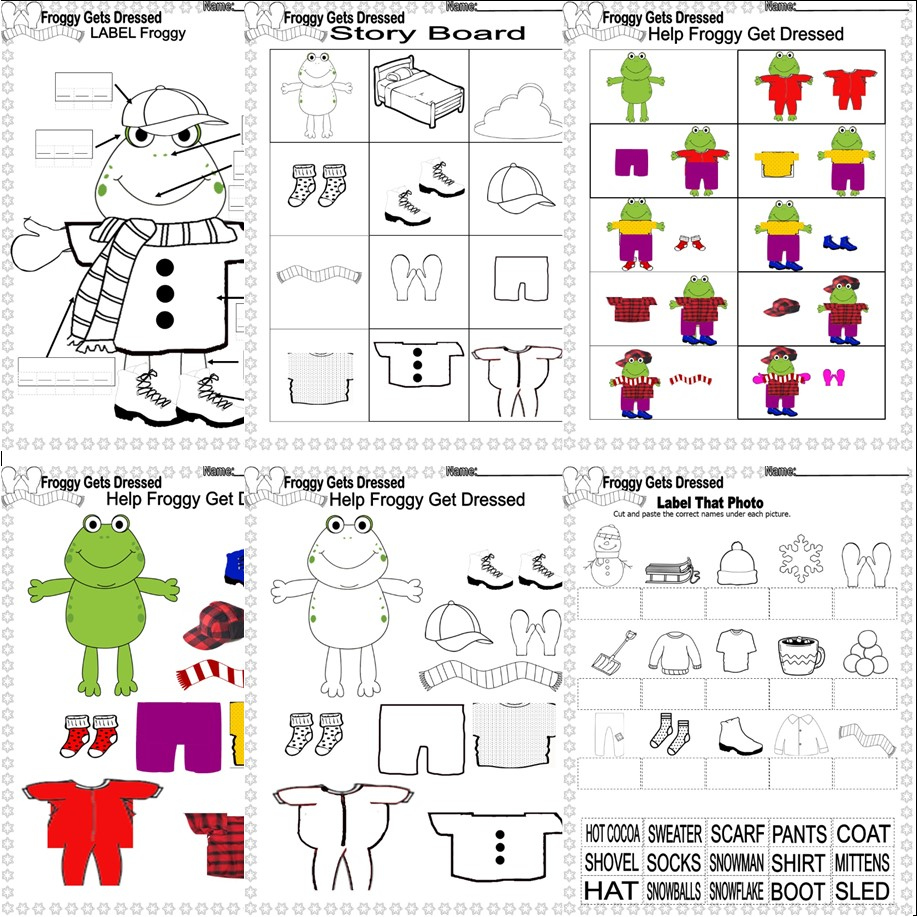 Froggy Gets Dressed Winter Book Study Companion Reading