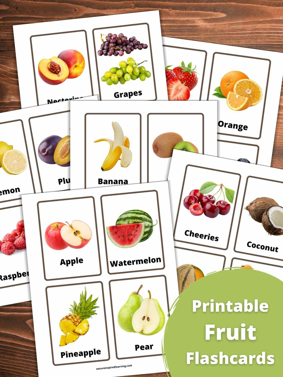 Fruit Flashcards - Nature Inspired Learning