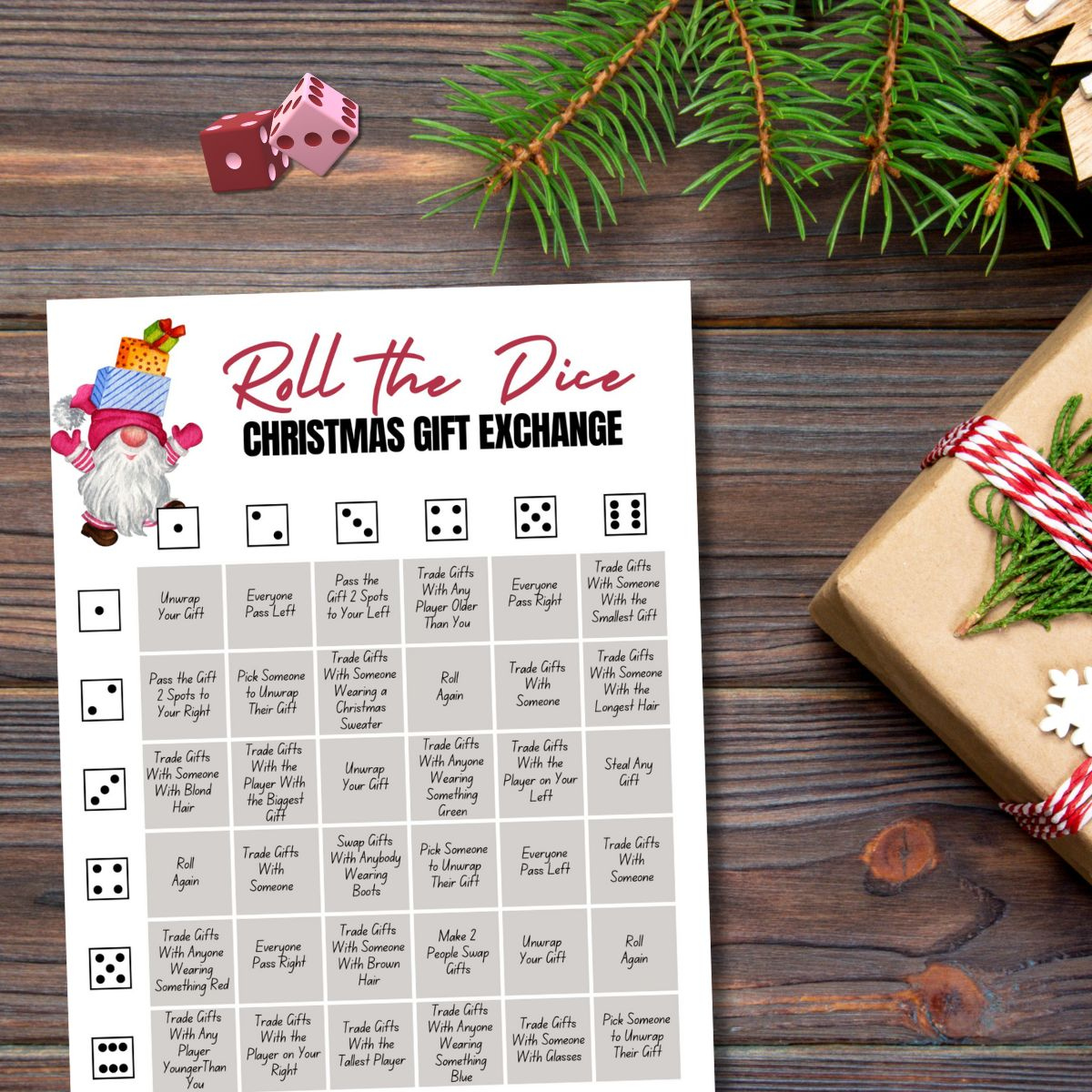 FUN Christmas Gift Exchange Dice Game (FREE Printable!) - Leap of FUN Christmas Gift Exchange Dice Game (FREE Printable!) - Leap of