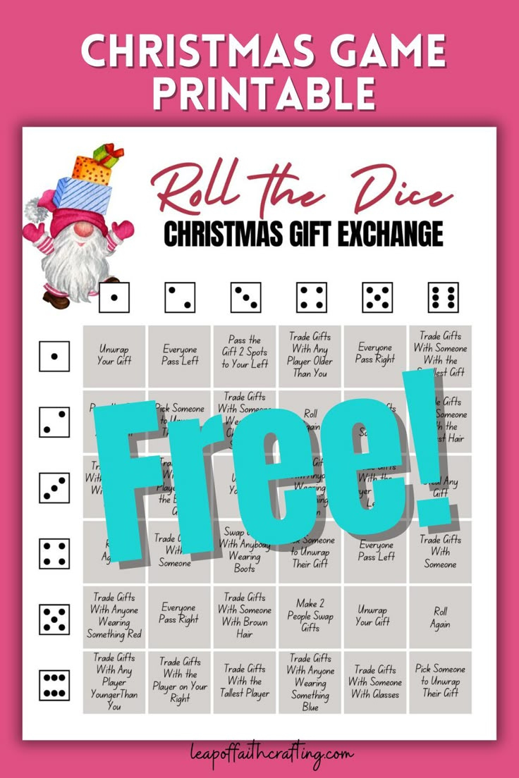 FUN Christmas Gift Exchange Dice Game (FREE Printable!)
