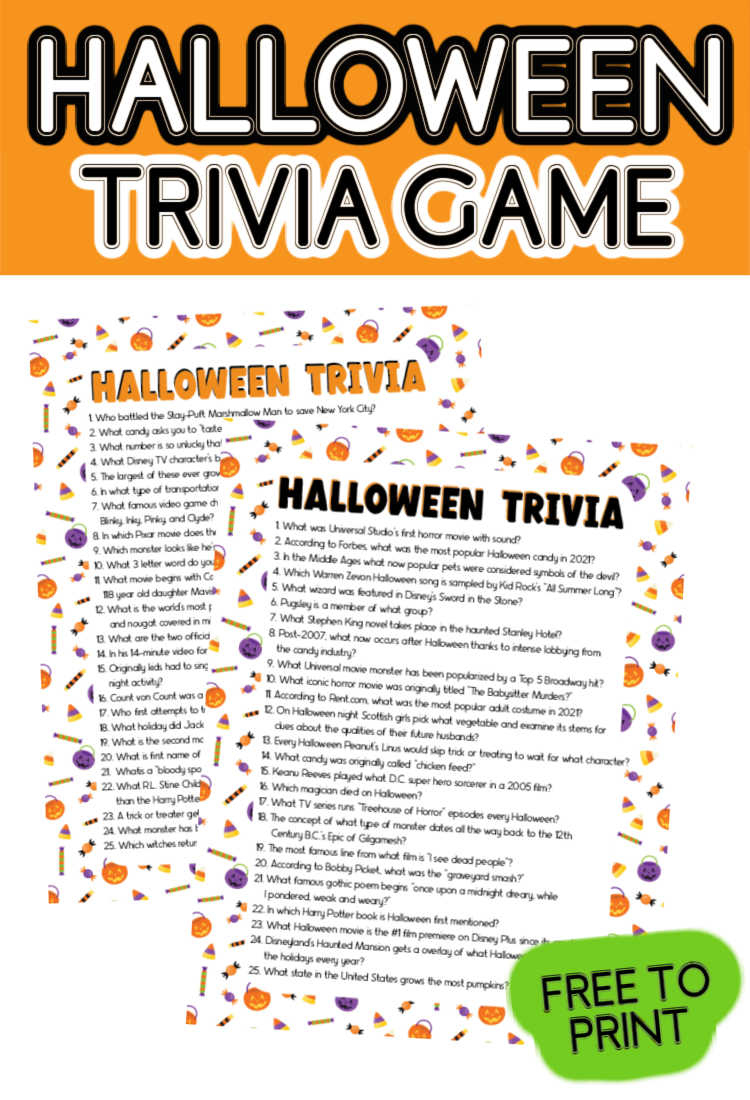 Fun Halloween Trivia Questions & Answers (Printable) - Play