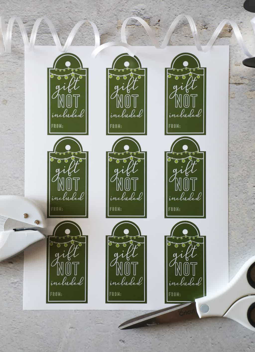 Gift Not Included Free Printable Gift Tag - Pretty Providence