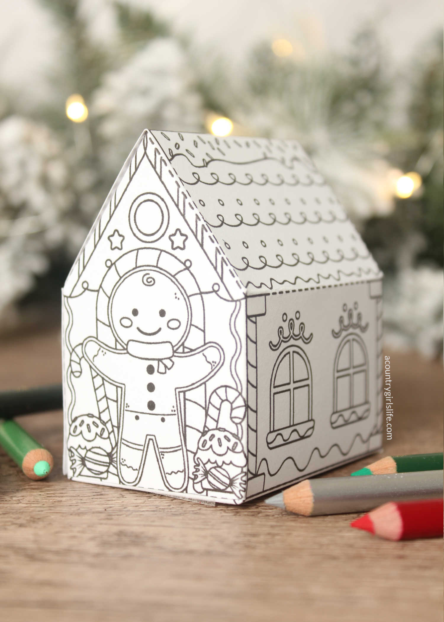 Gingerbread House to Color (FREE D Printable) - A Country Girl Gingerbread House to Color (FREE D Printable) - A Country Girl