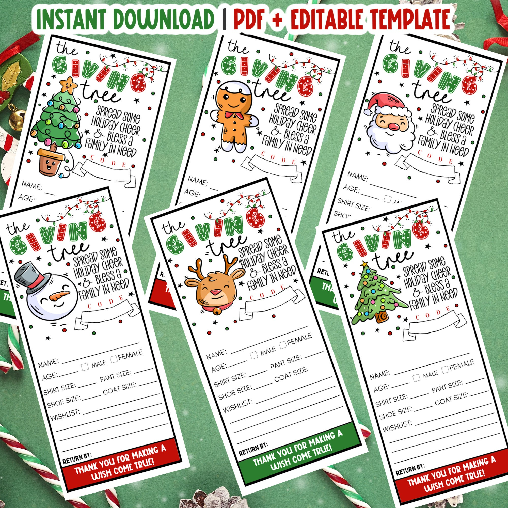 Giving Tree Gift Tag Editable Angel Tree Gift Tag Christmas Giving Tree Gift Tag Editable Angel Tree Gift Tag Christmas