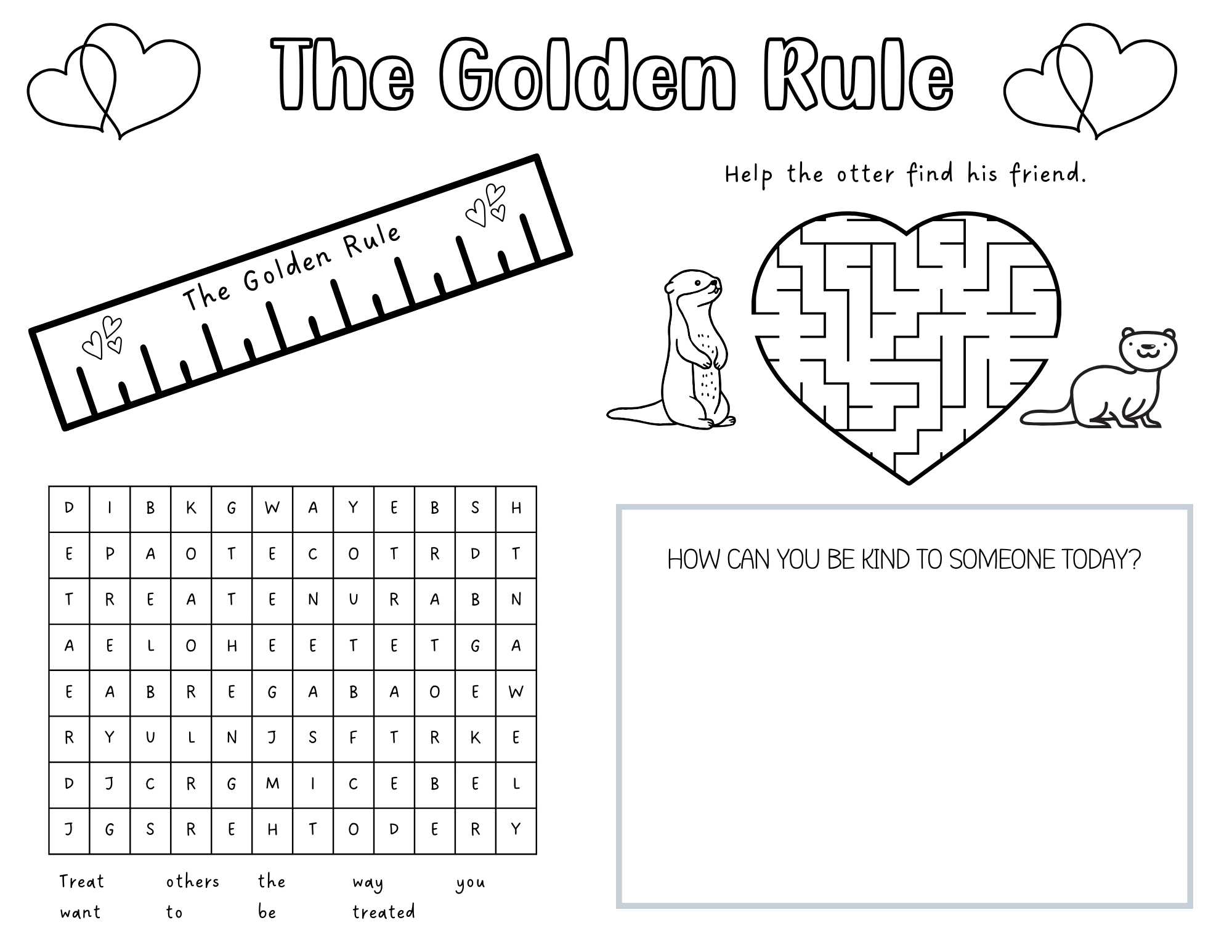 Golden Rule Worksheet for Kids - Out Upon the Waters Golden Rule Worksheet for Kids - Out Upon the Waters