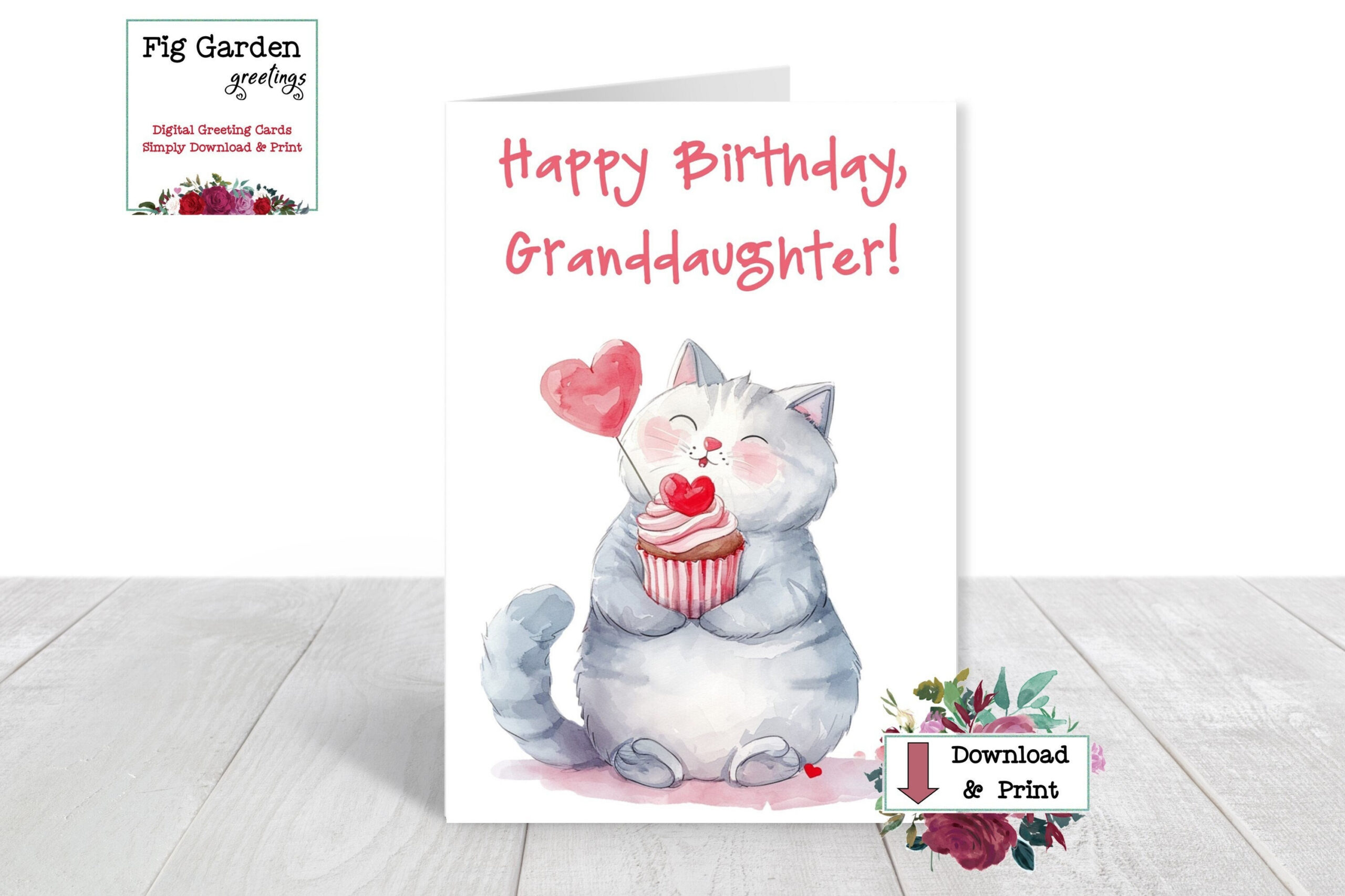 Granddaughter Birthday Card - Printable Birthday Card for Grand