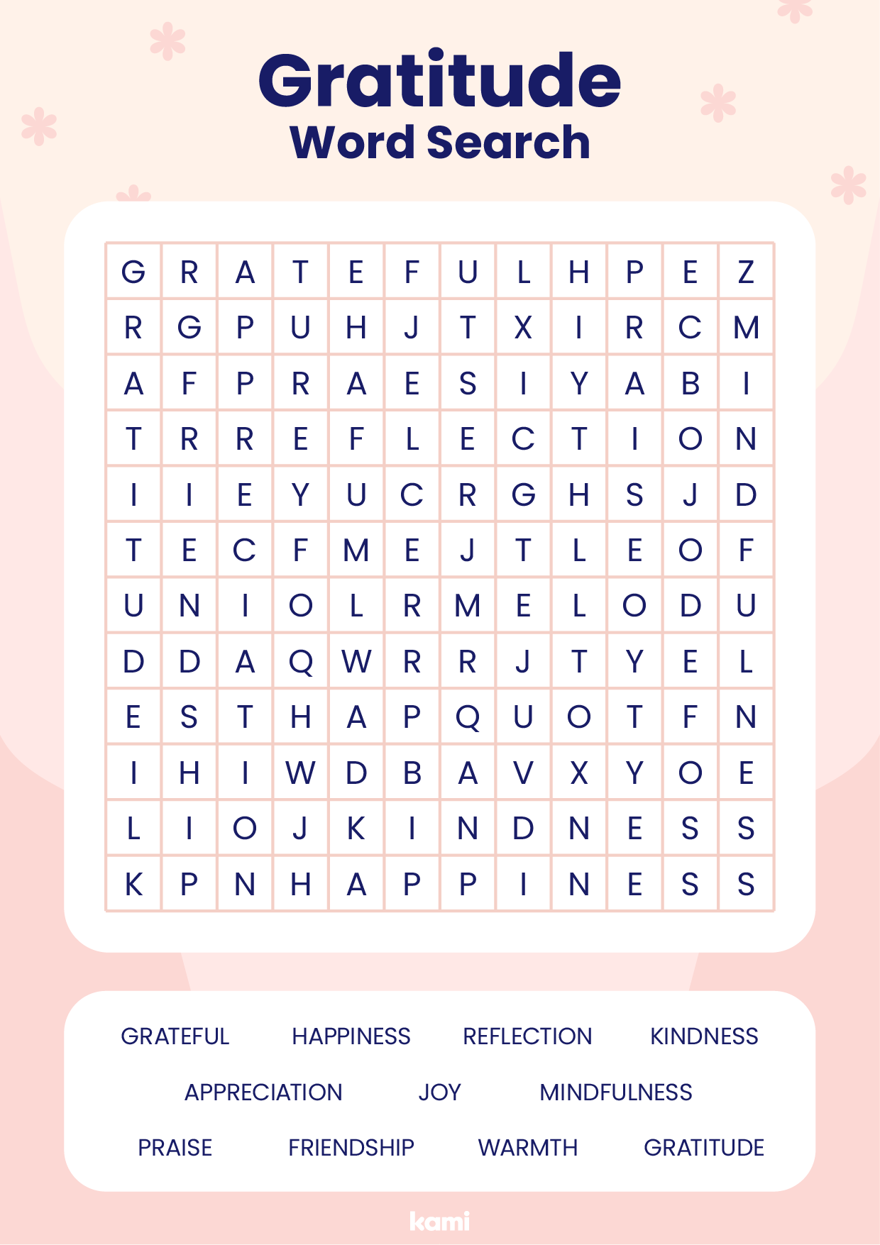 Gratitude Word Search for Teachers  Perfect for grades th, th