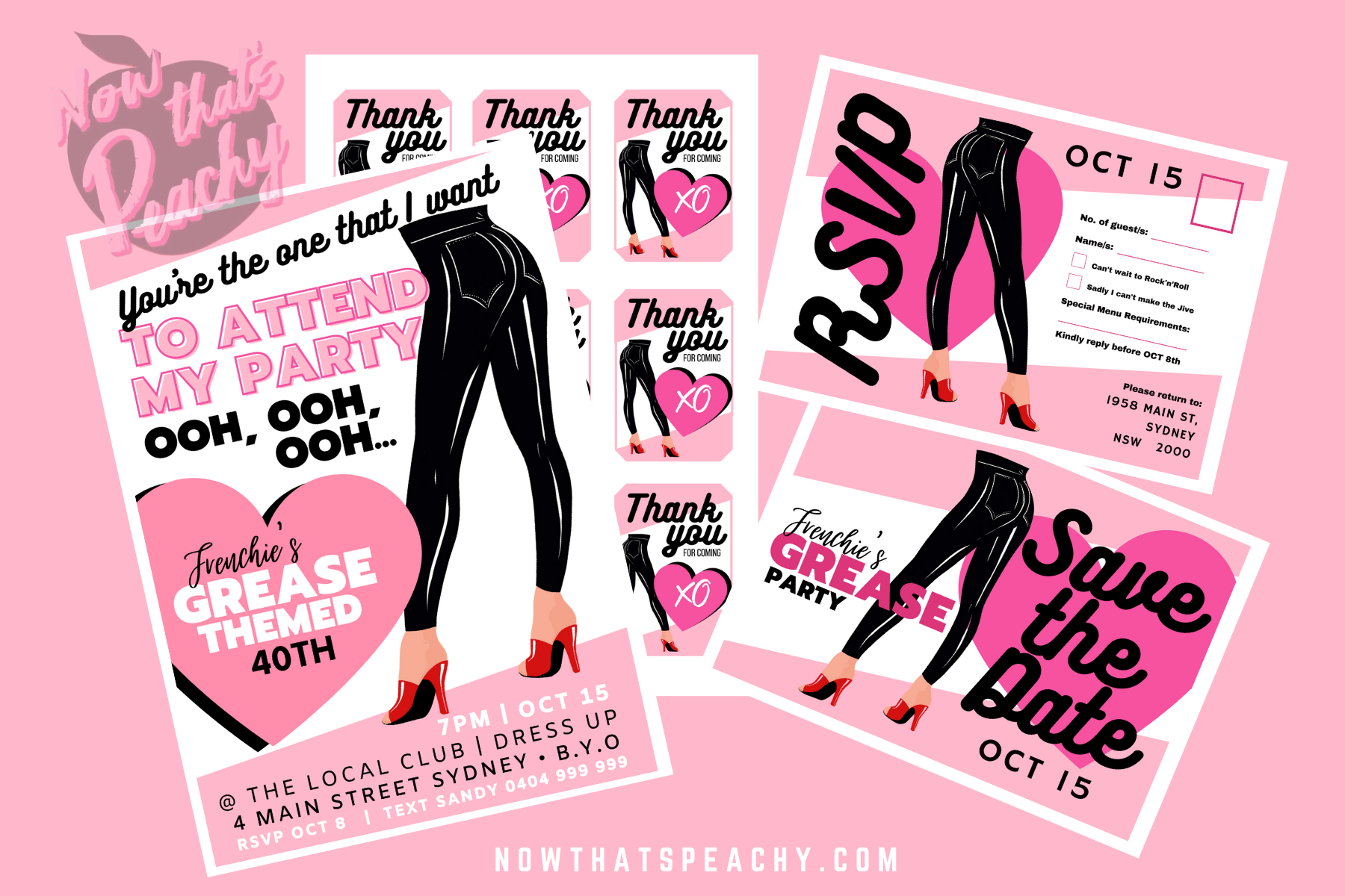 GREASE Movie s theme Party Printables  EDITABLE PDFs  Now