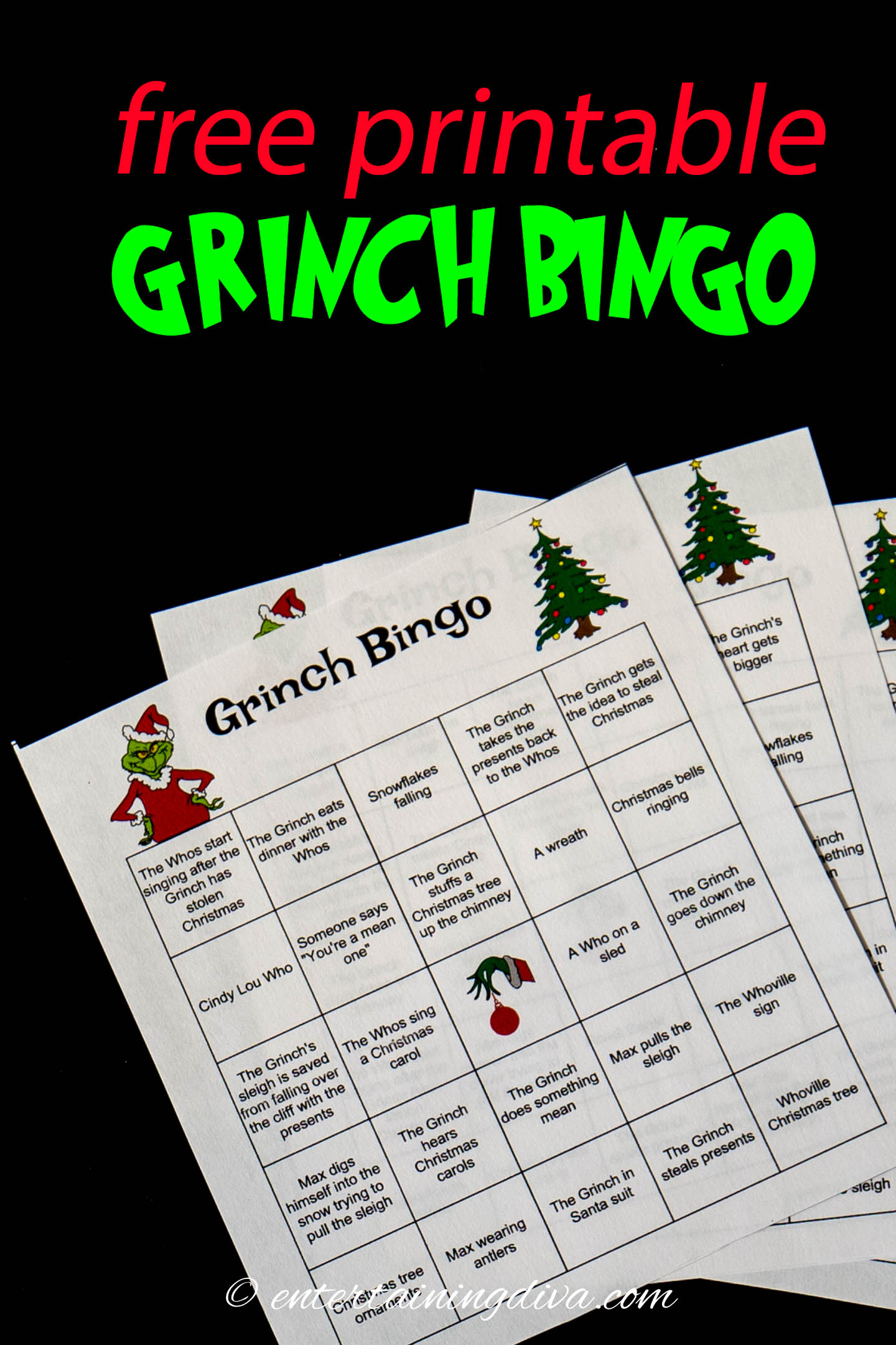 Grinch Bingo (A Free Printable Christmas Game)