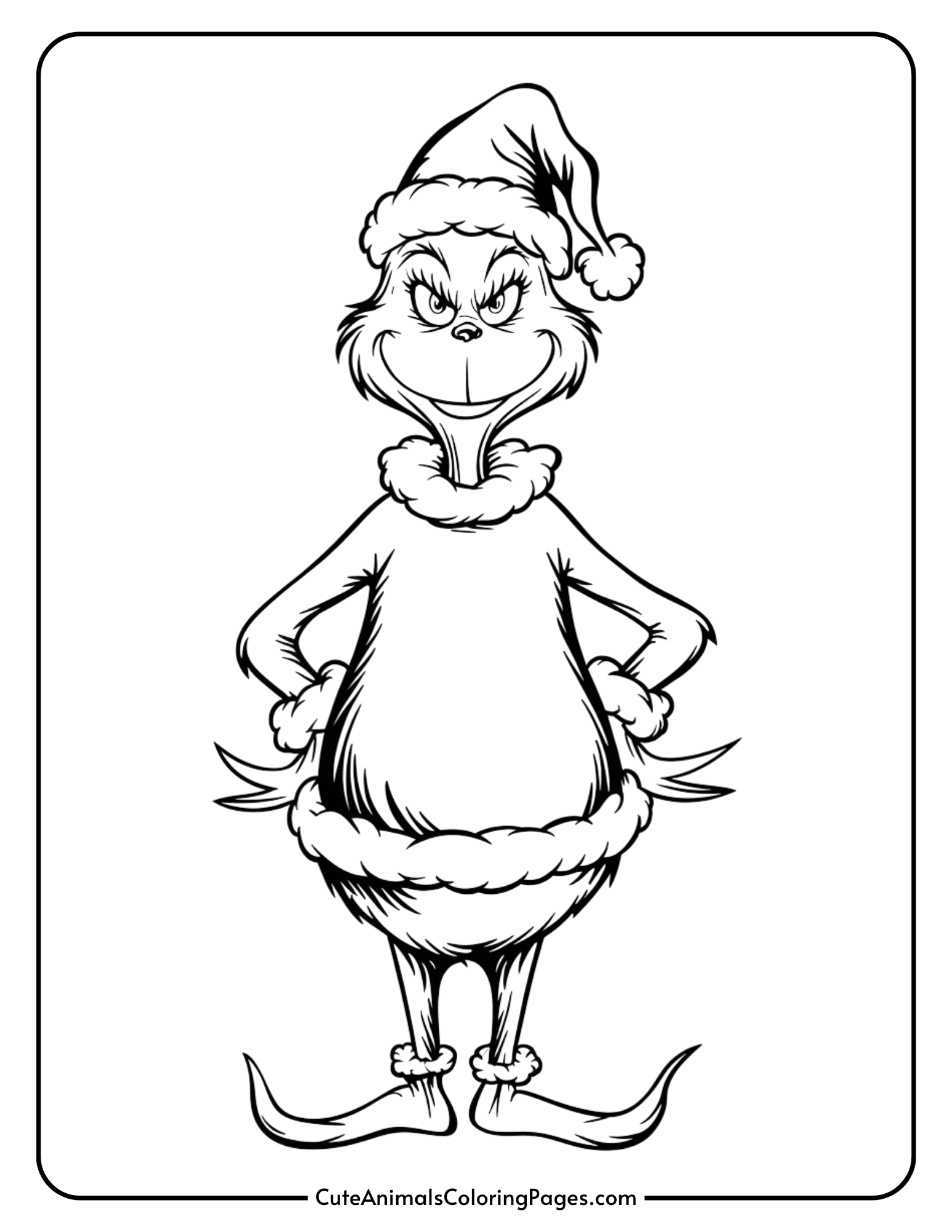 Grinch Coloring Pages ( Free Printable PDF Pages) - Cute Animals