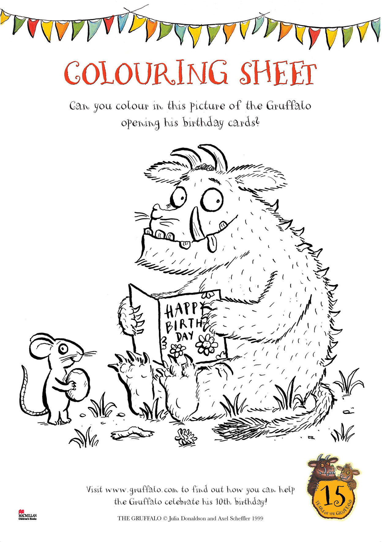 Gruffalo Birthday Colouring Sheet - Scholastic Shop