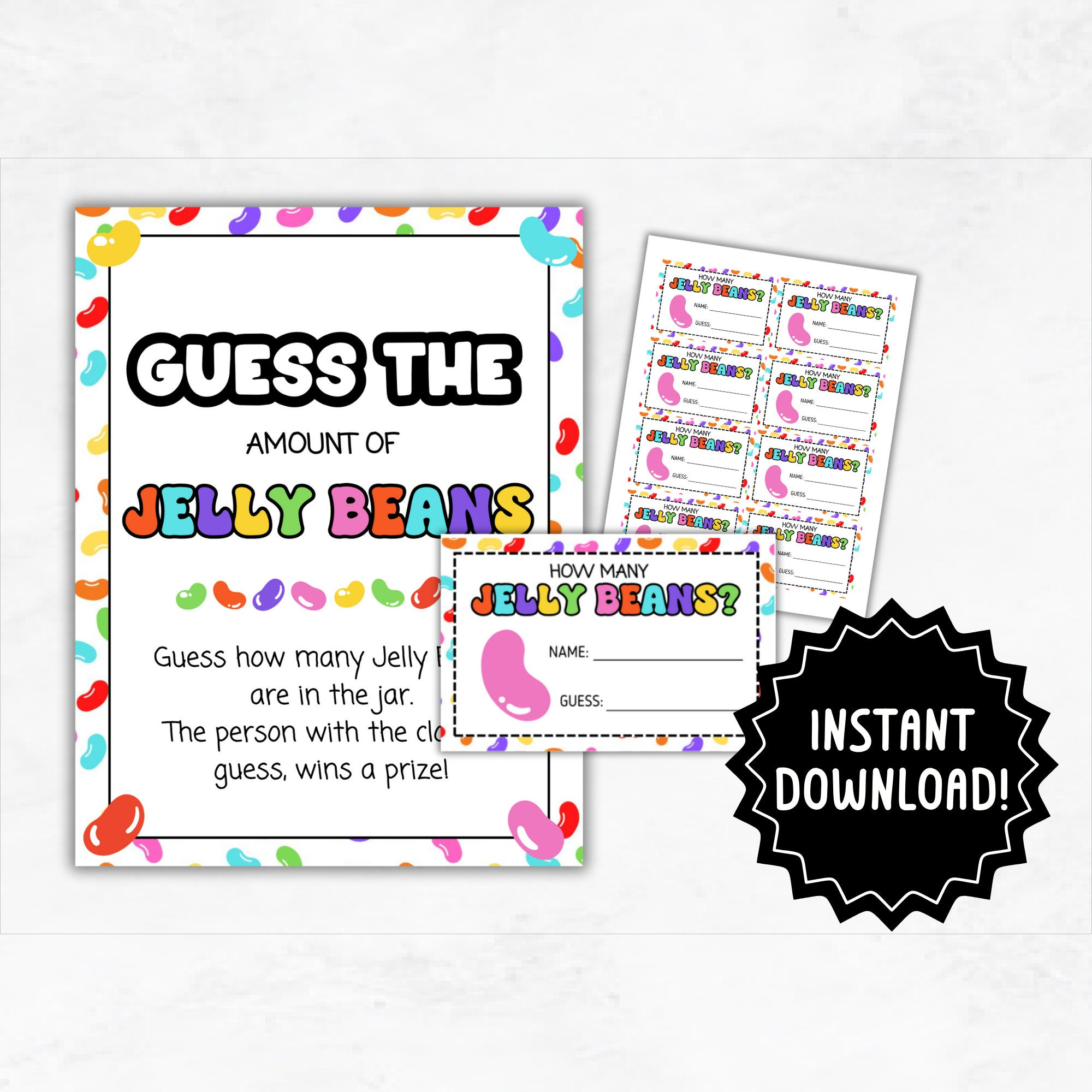 Guess How Many Jelly Beans Printable Jelly Beans Guessing Game Guess How Many Jelly Beans Printable Jelly Beans Guessing Game