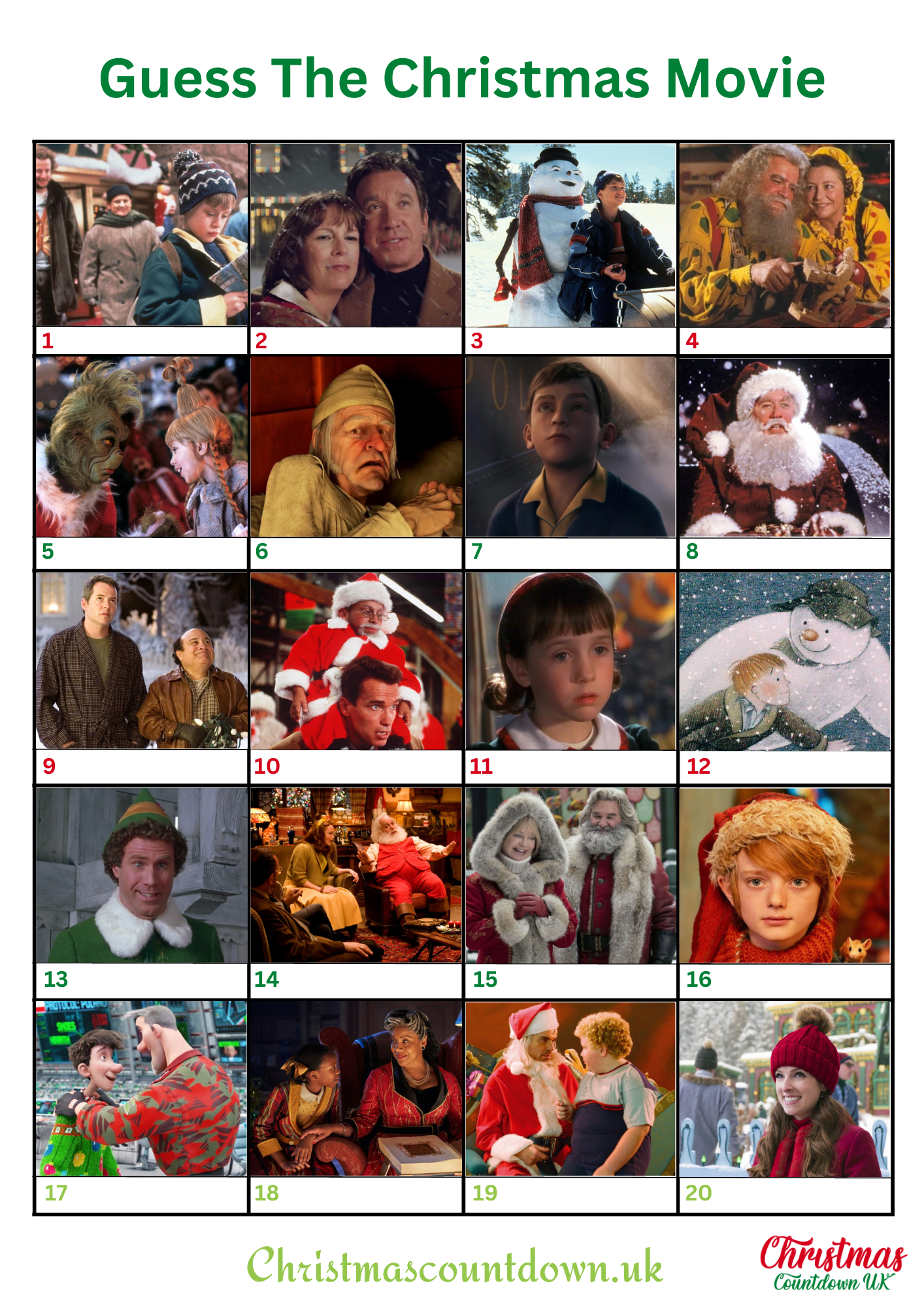 Guess The Christmas Movie Picture Quiz
