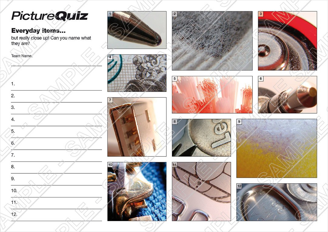 guess the object picture quiz printable