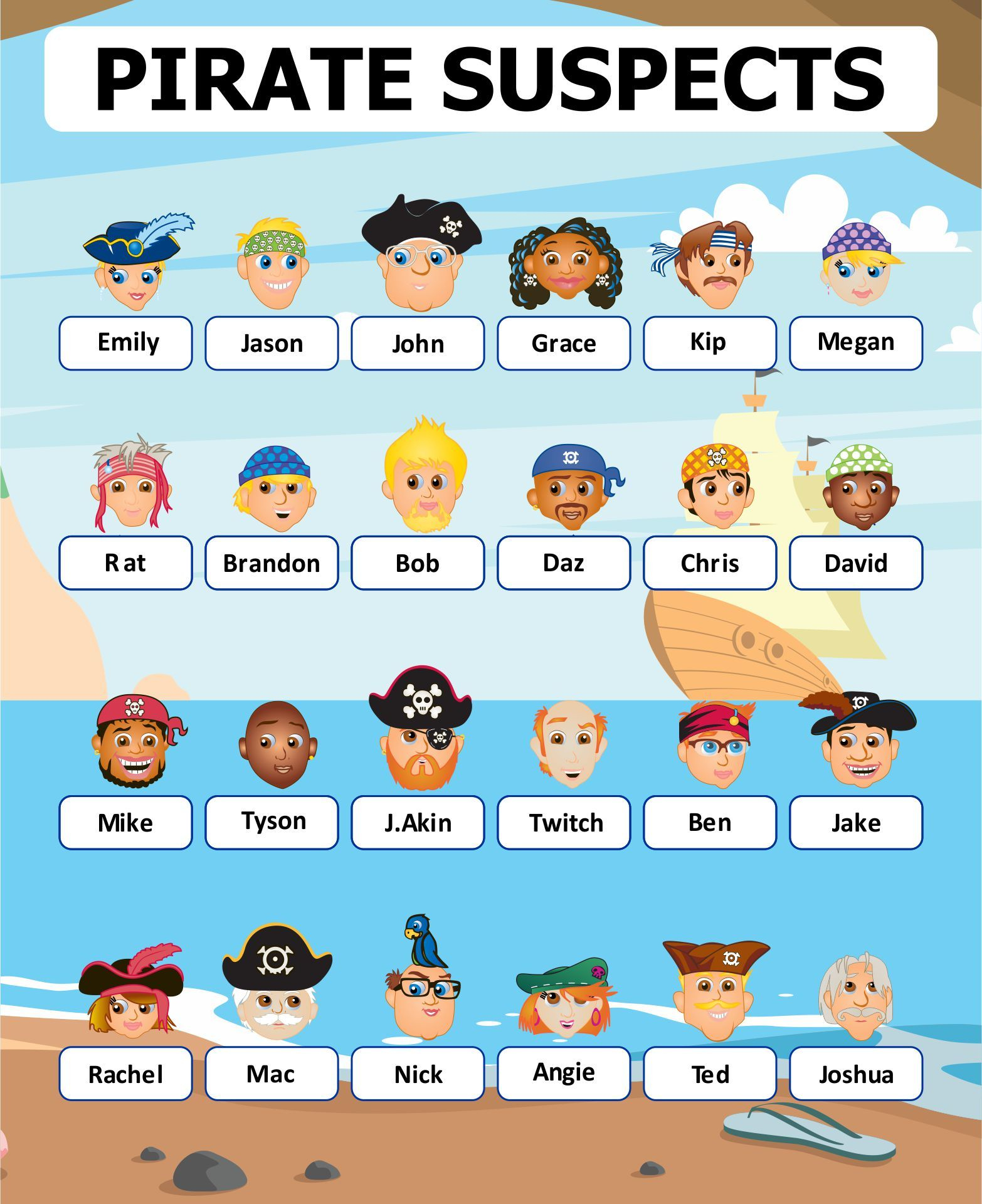 Guess Who Game Character Sheets Printable Guess Guess The Picture