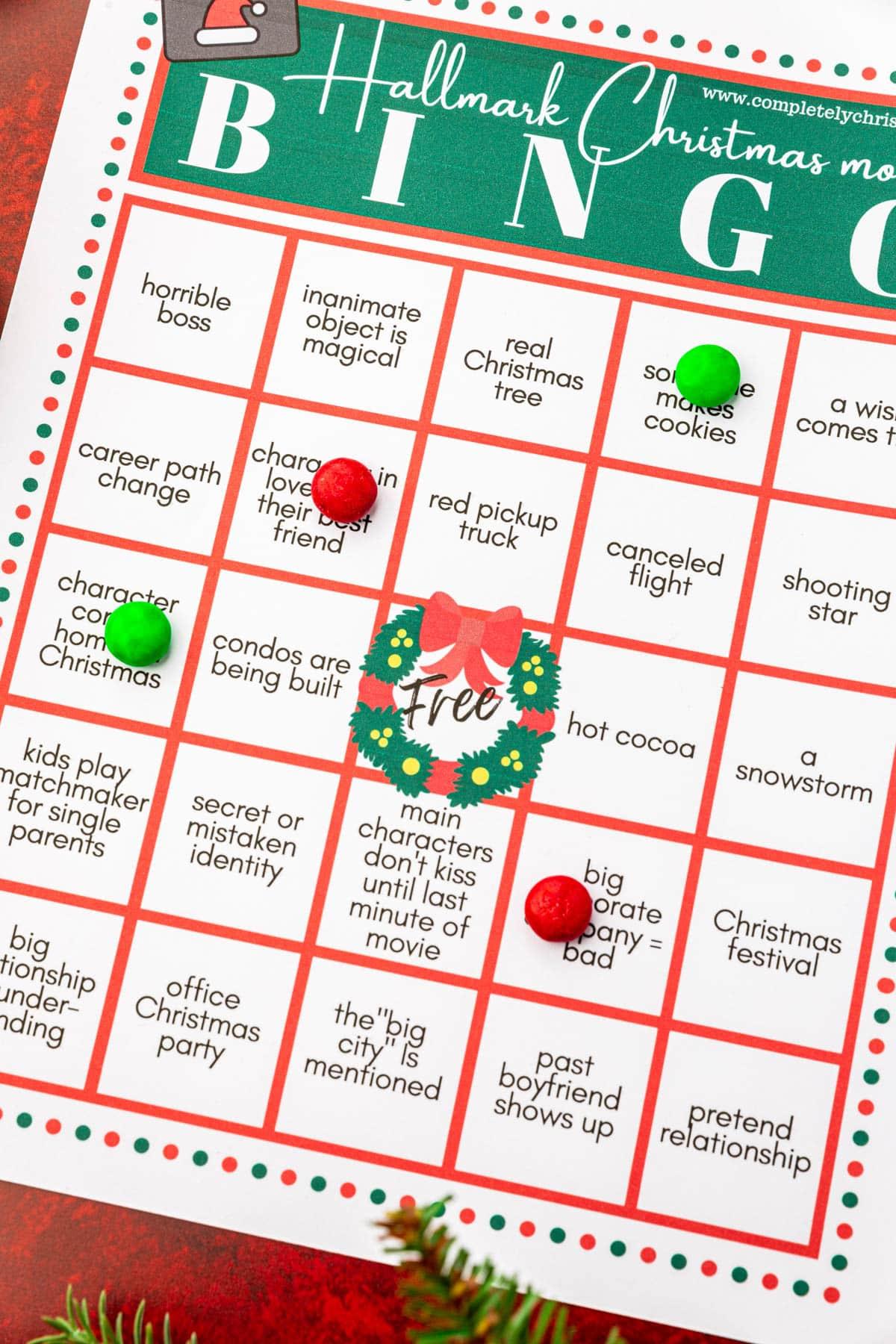 Hallmark Christmas Movie Bingo Printable - FREE! - Completely