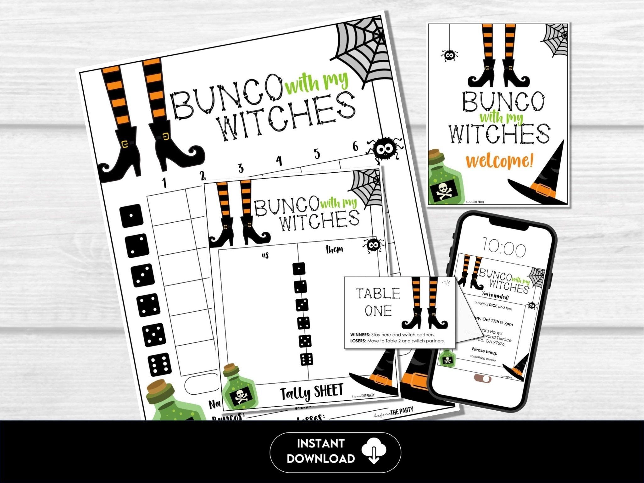 Halloween Bunco Score Cards, Bunco with my Witches Score Sheets, October Bunco Halloween Bunco Score Cards, Bunco with my Witches Score Sheets, October Bunco