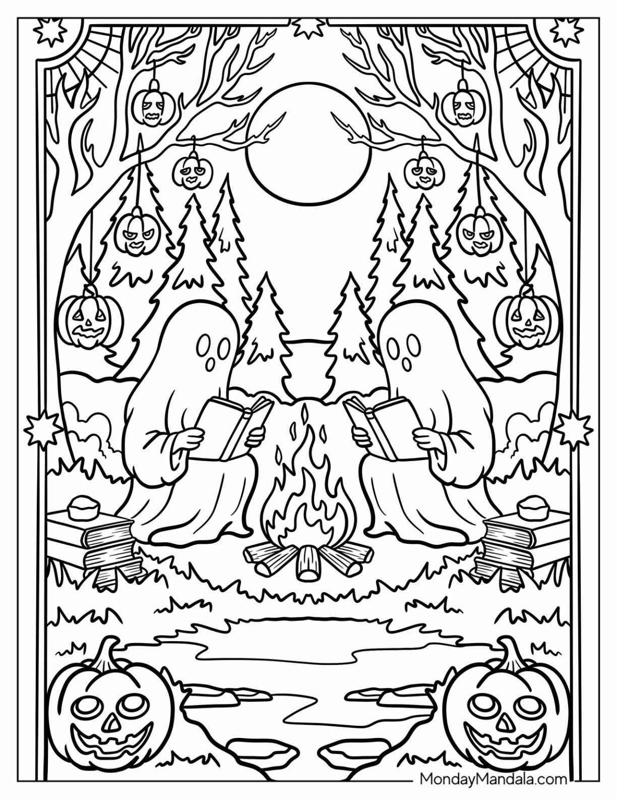 Halloween Coloring Pages for Adults (Free Printables)