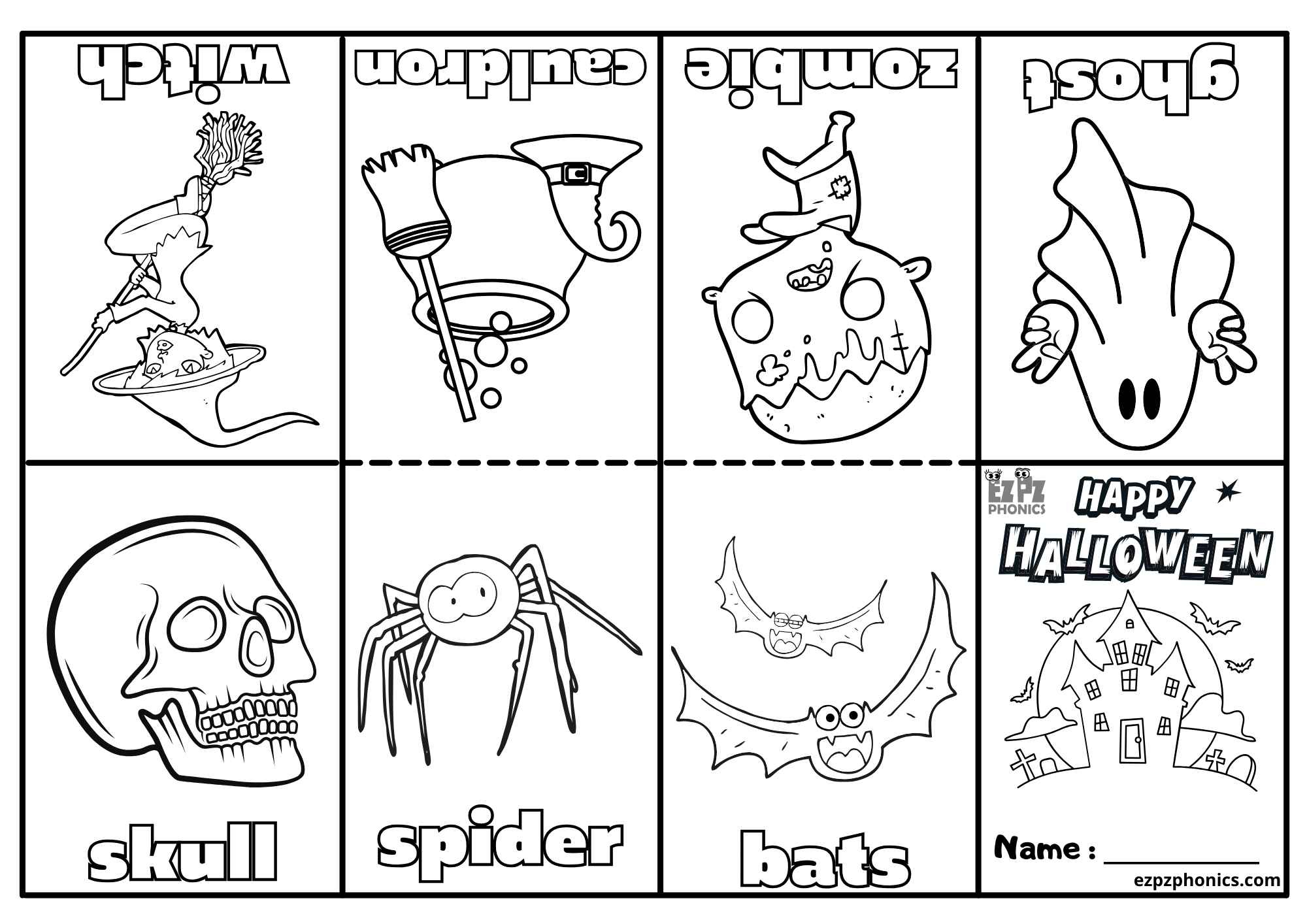 Halloween Mini Coloring Book Free Printable PDF Download Number