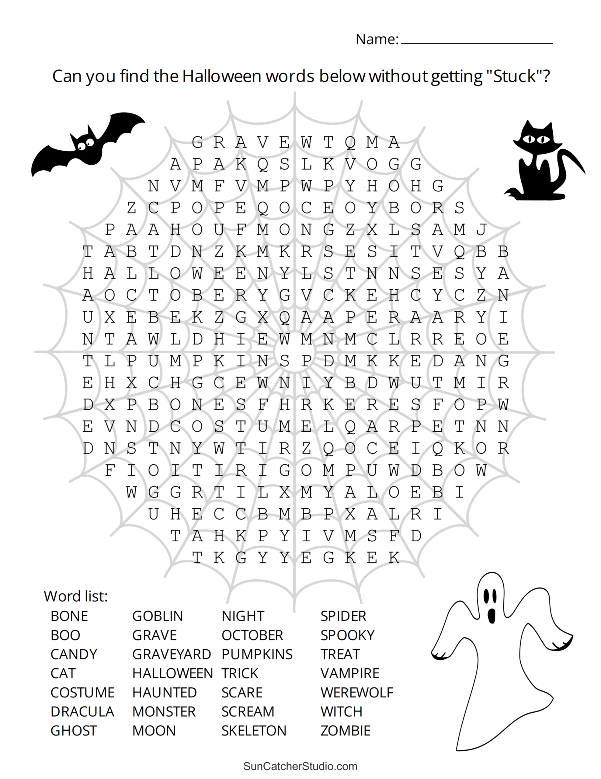 Halloween Word Search (Free Printable Puzzles) – Free Printables