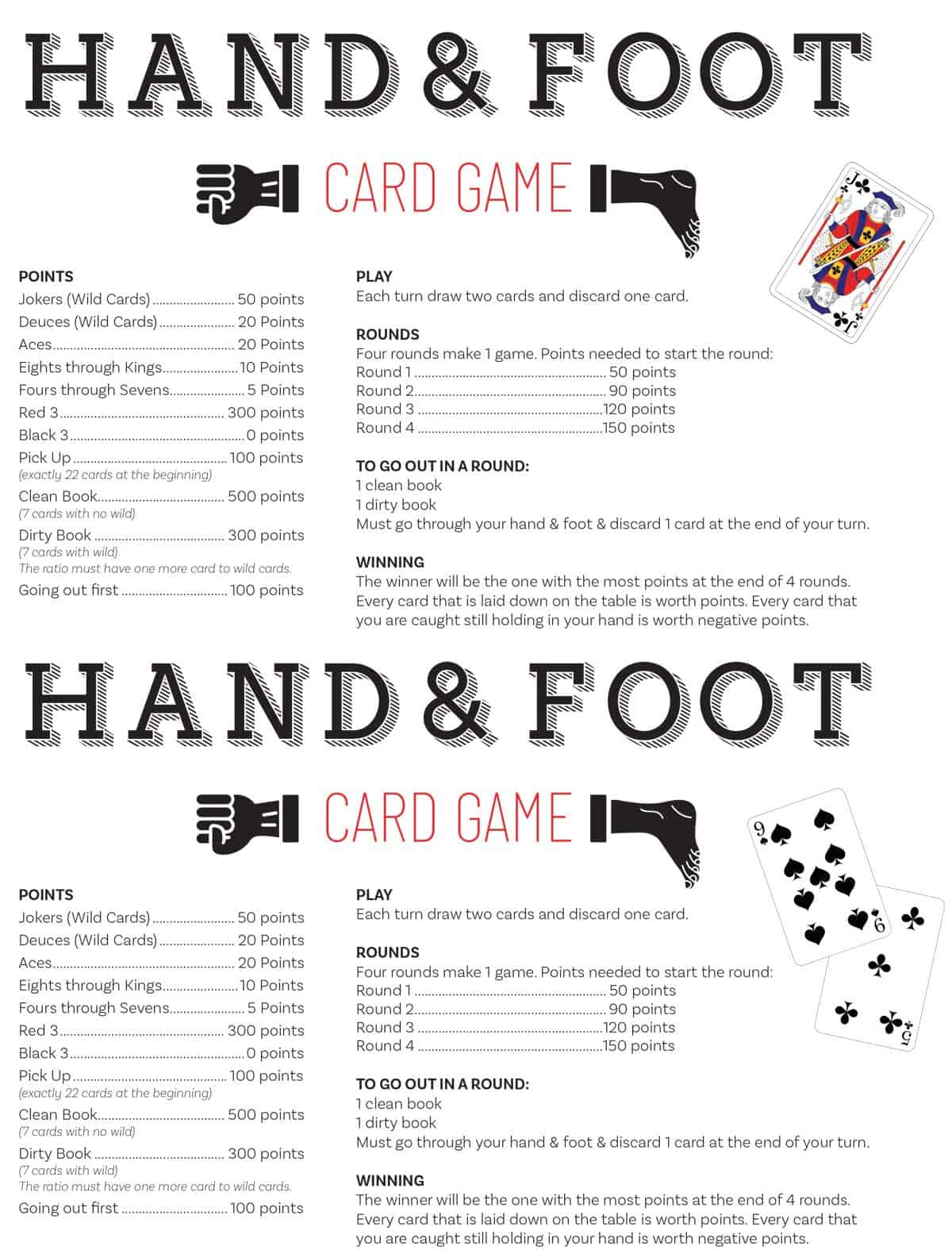 Hand and Foot Card Game  Skip To My Lou