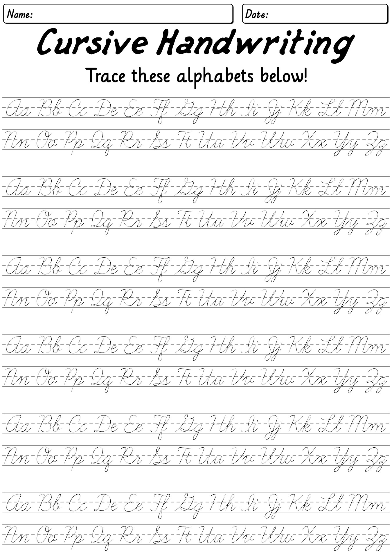 Hand Writing Practice Sheets