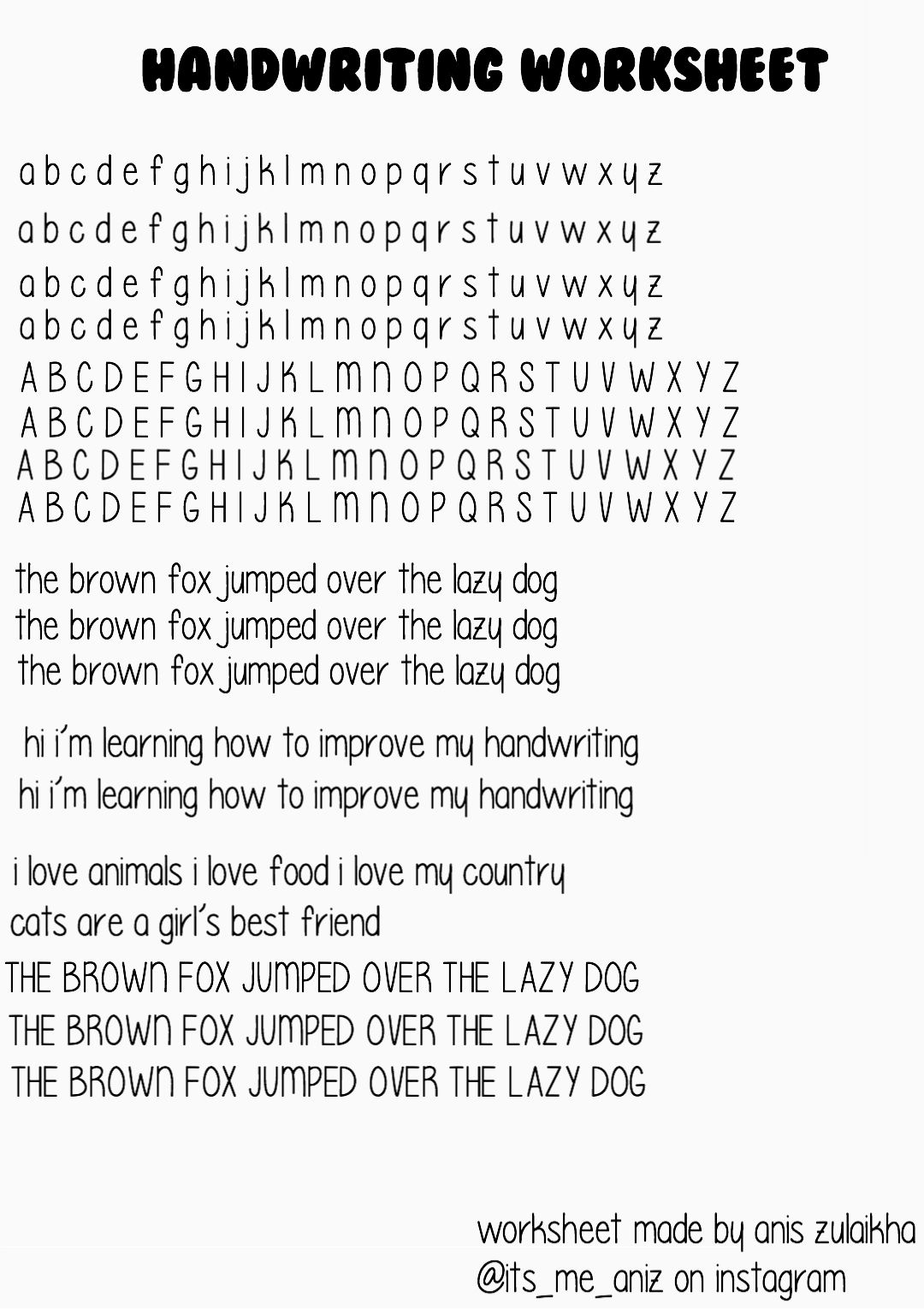 handwriting worksheet handwriting worksheet