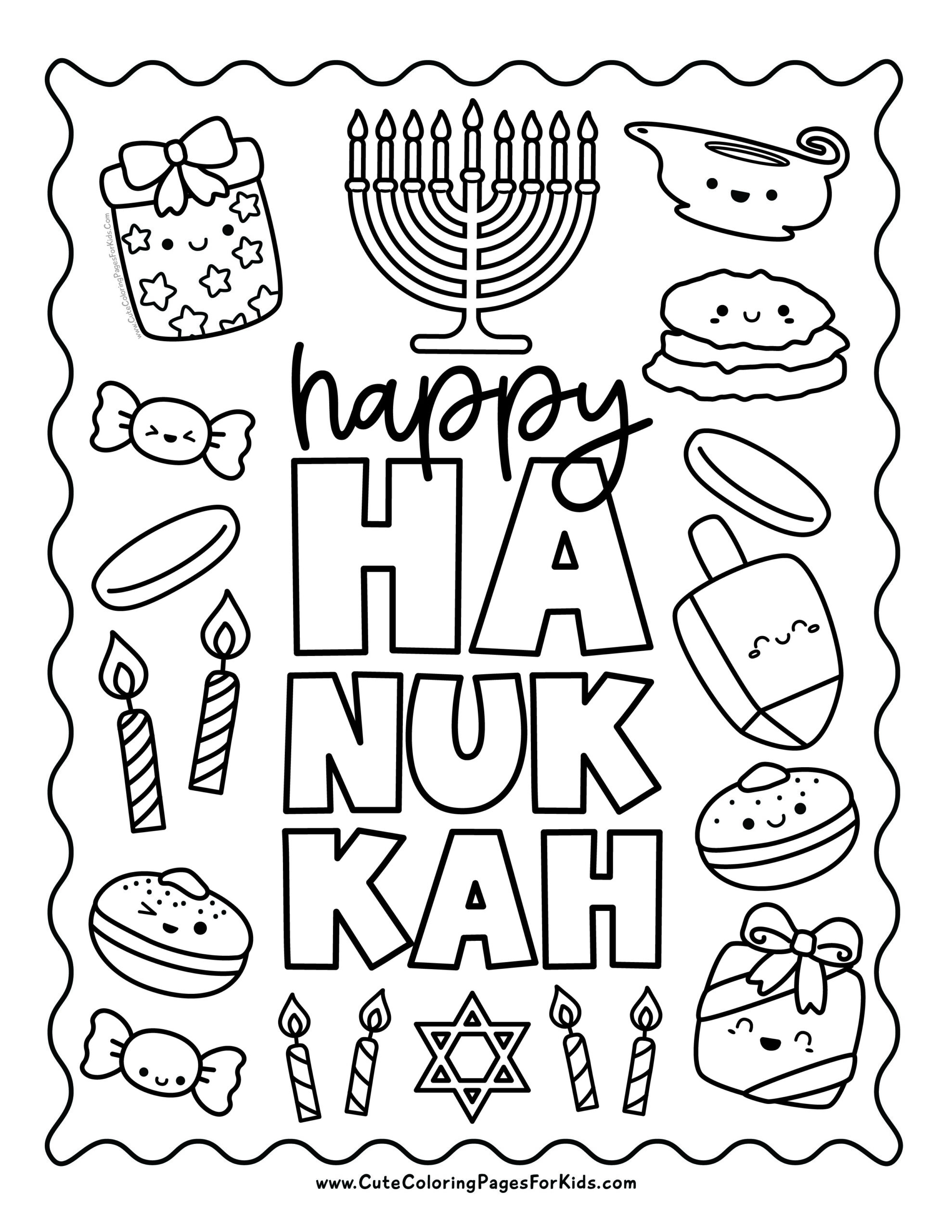 Hanukkah Coloring Pages (Free Printable PDFs) - Cute Coloring