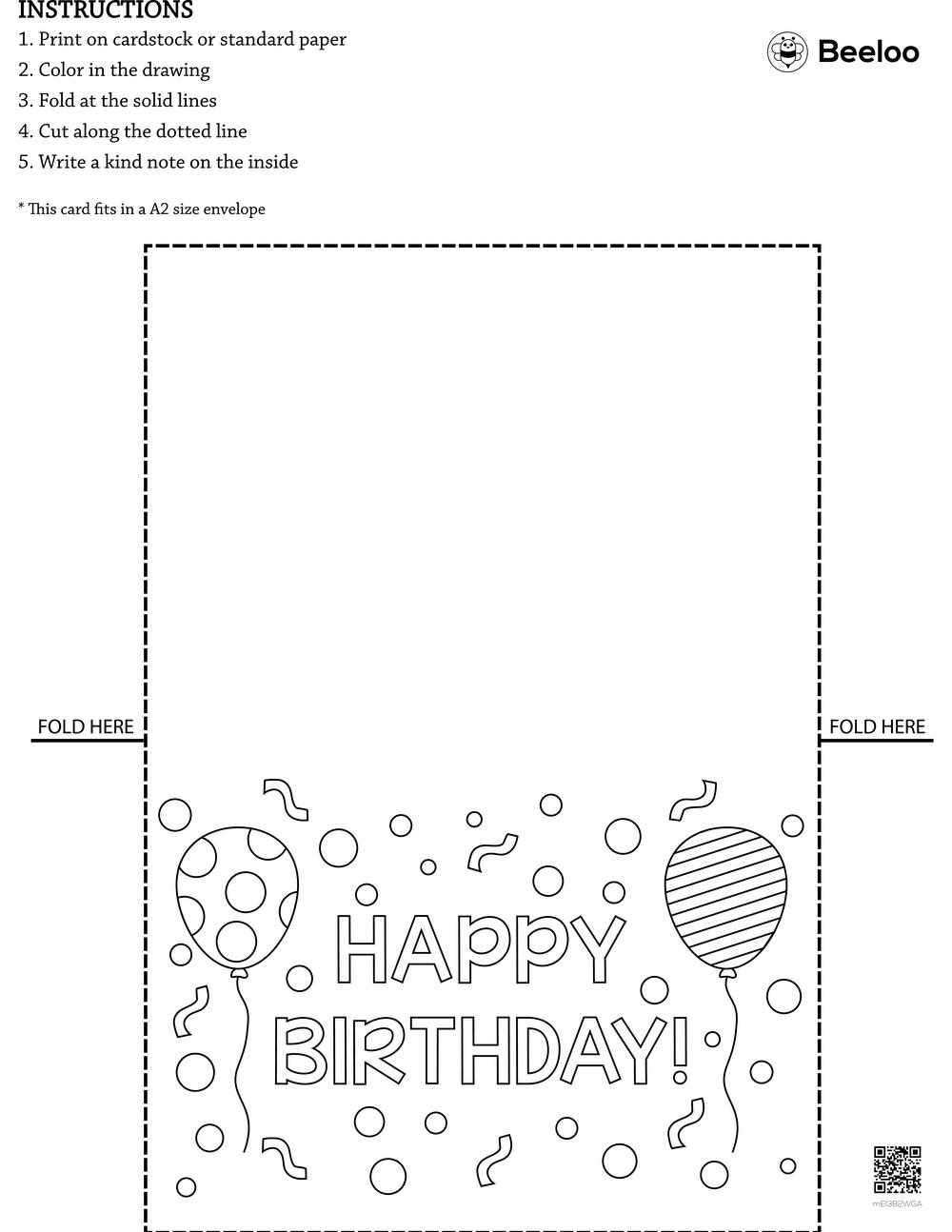 Happy Birthday Card • Beeloo Printable Crafts and Activities for Kids Happy Birthday Card • Beeloo Printable Crafts and Activities for Kids
