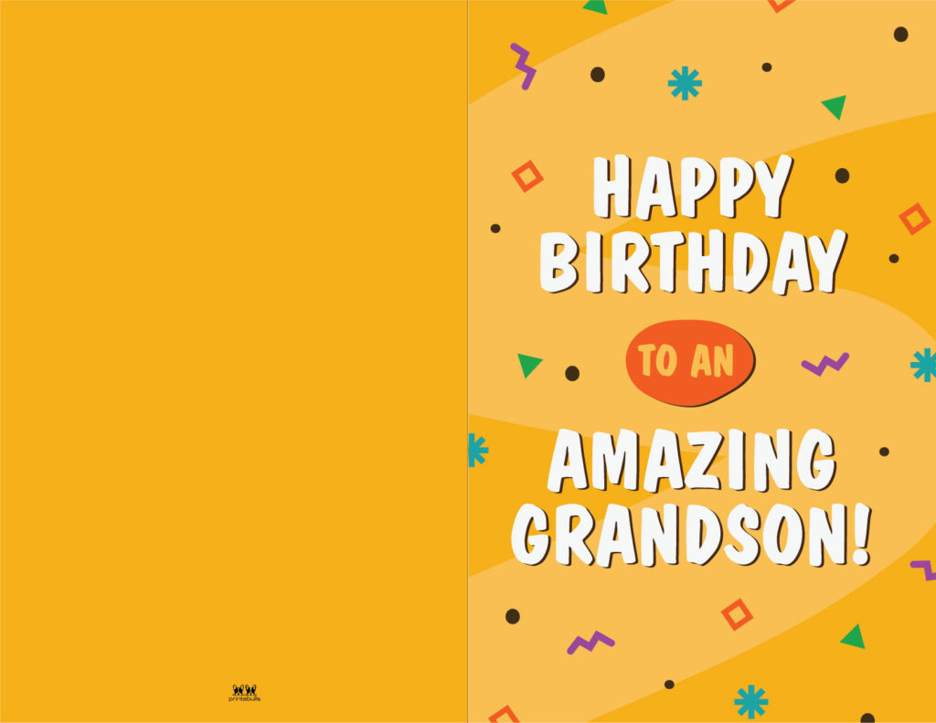 Happy Birthday Grandson Printable Cards Birthday Card For Grandson