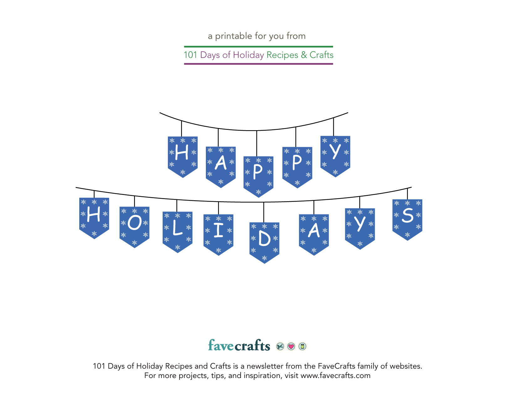 Happy Holidays Printable Banner  FaveCrafts