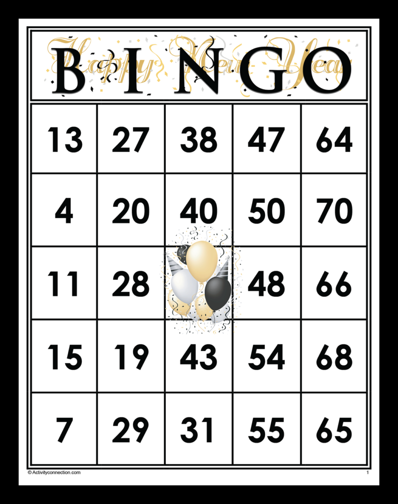 Happy New Year Bingo Cards (Printable) - Activity Connection
