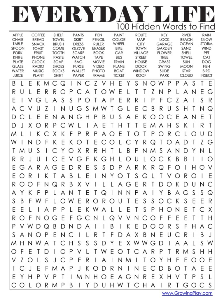 Hard Word Search Everyday Life  PDF