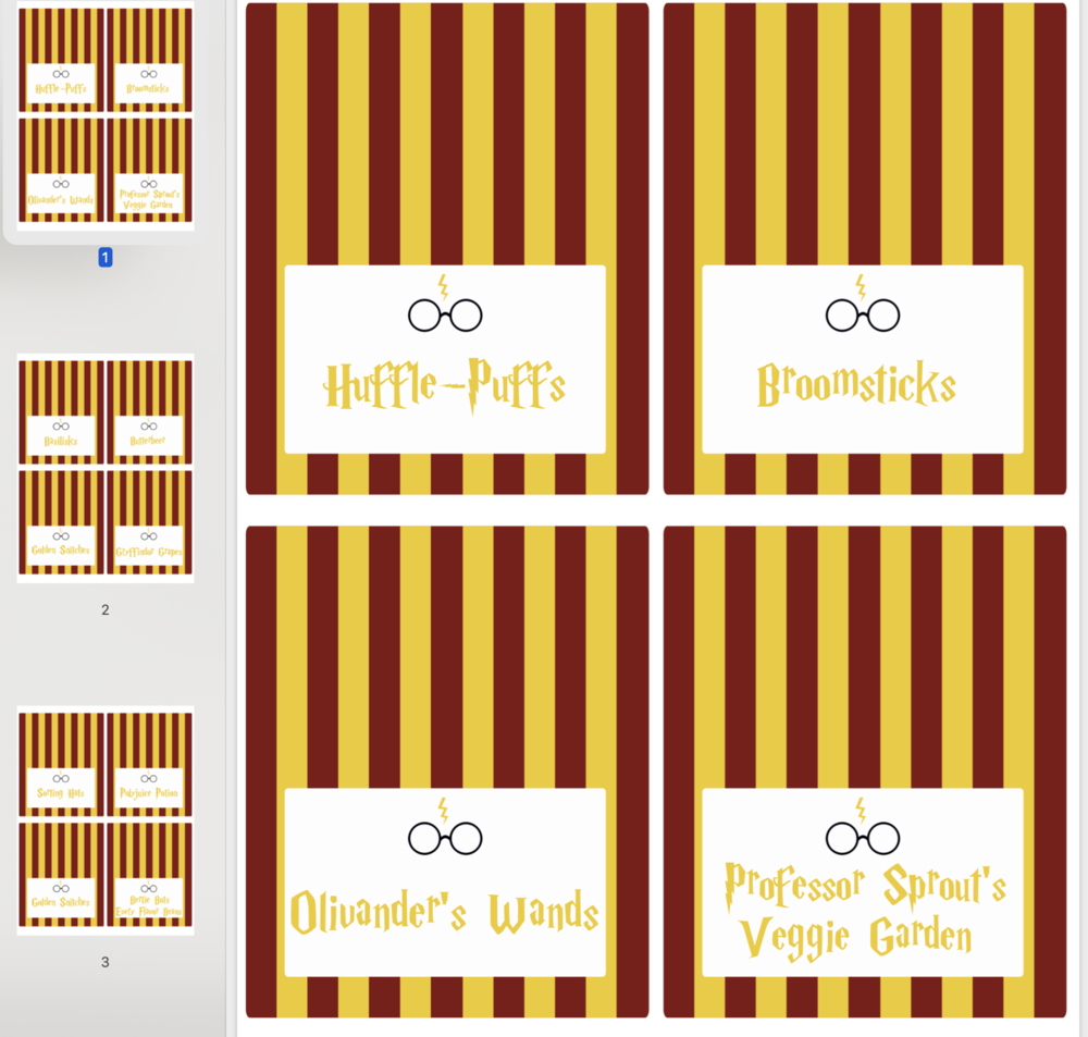 HARRY POTTER FOOD LABELS - DIGITAL DOWNLOAD — Things I Should Do