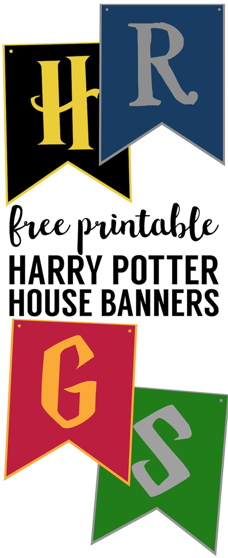 Harry Potter House Banners Free Printable - Paper Trail Design