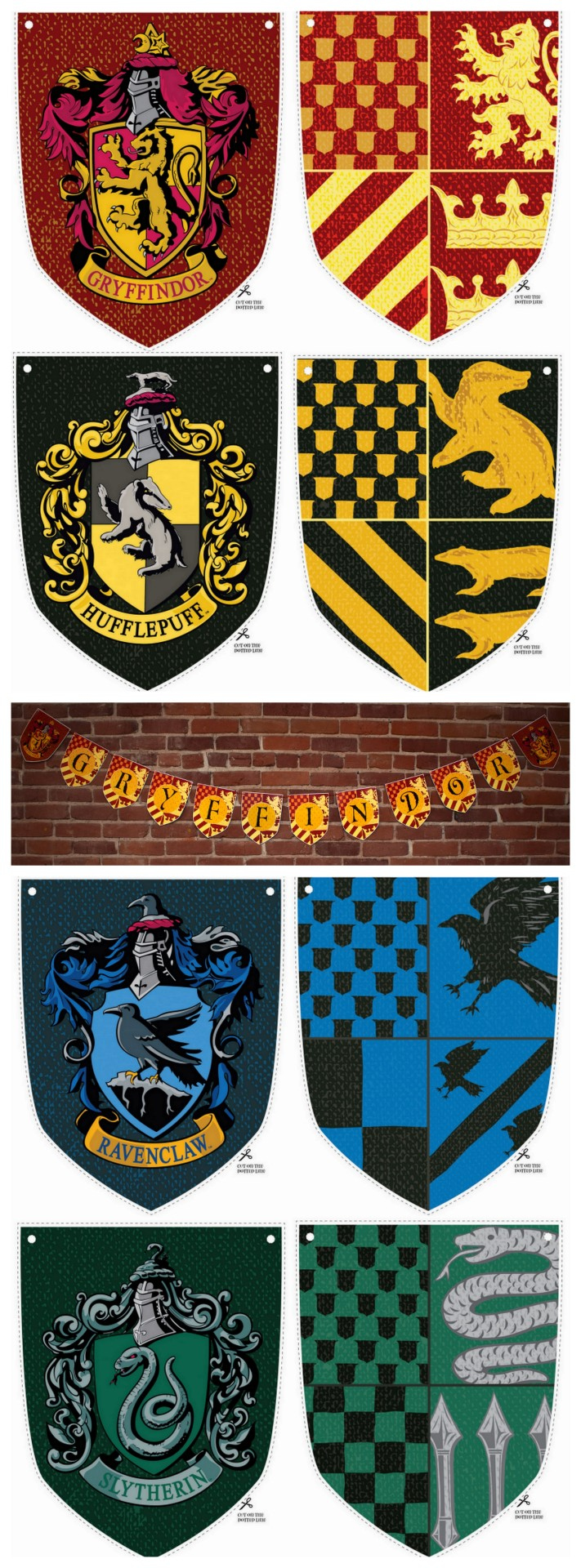 Harry Potter Printable House Banners - Printable Party Favors