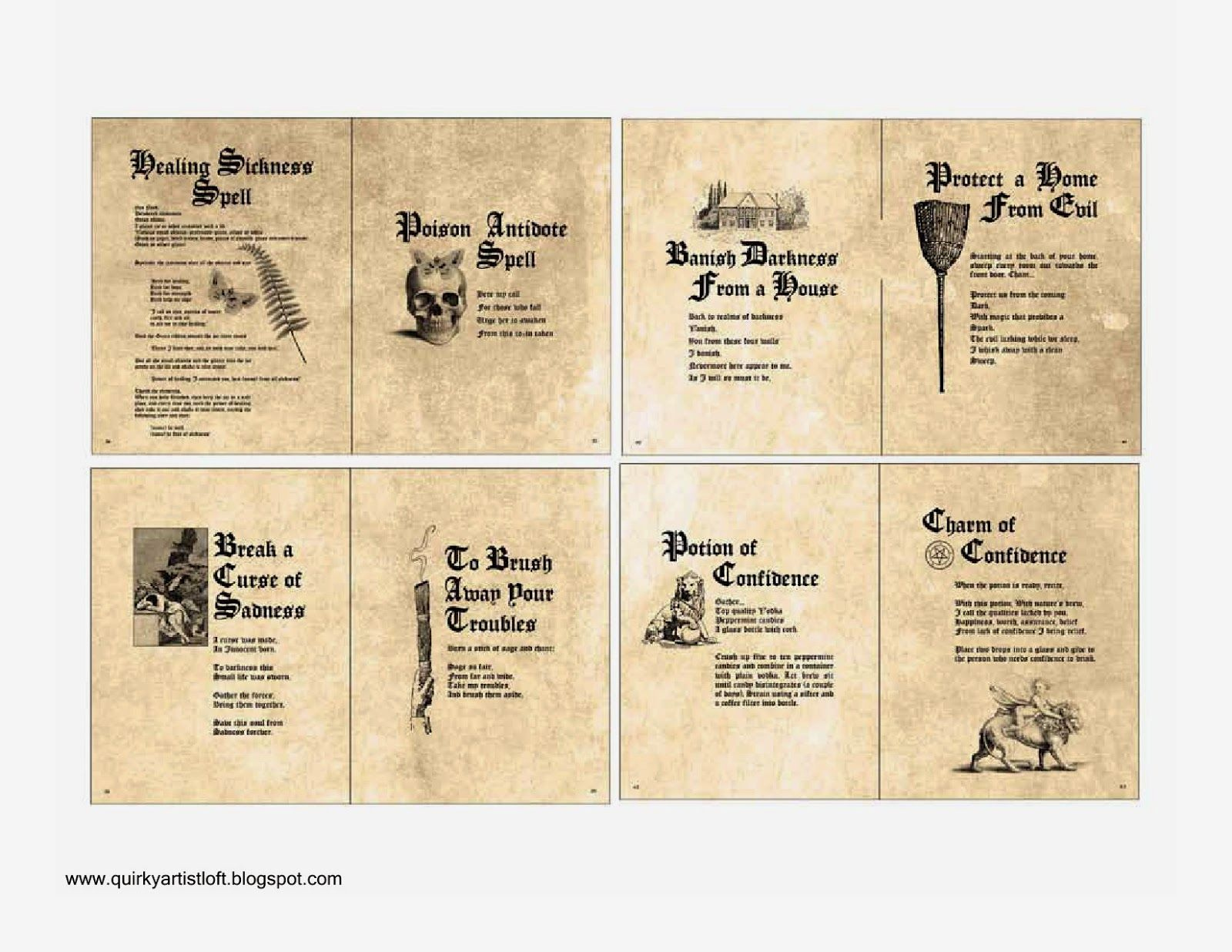 Harry Potter Spell Book Printable