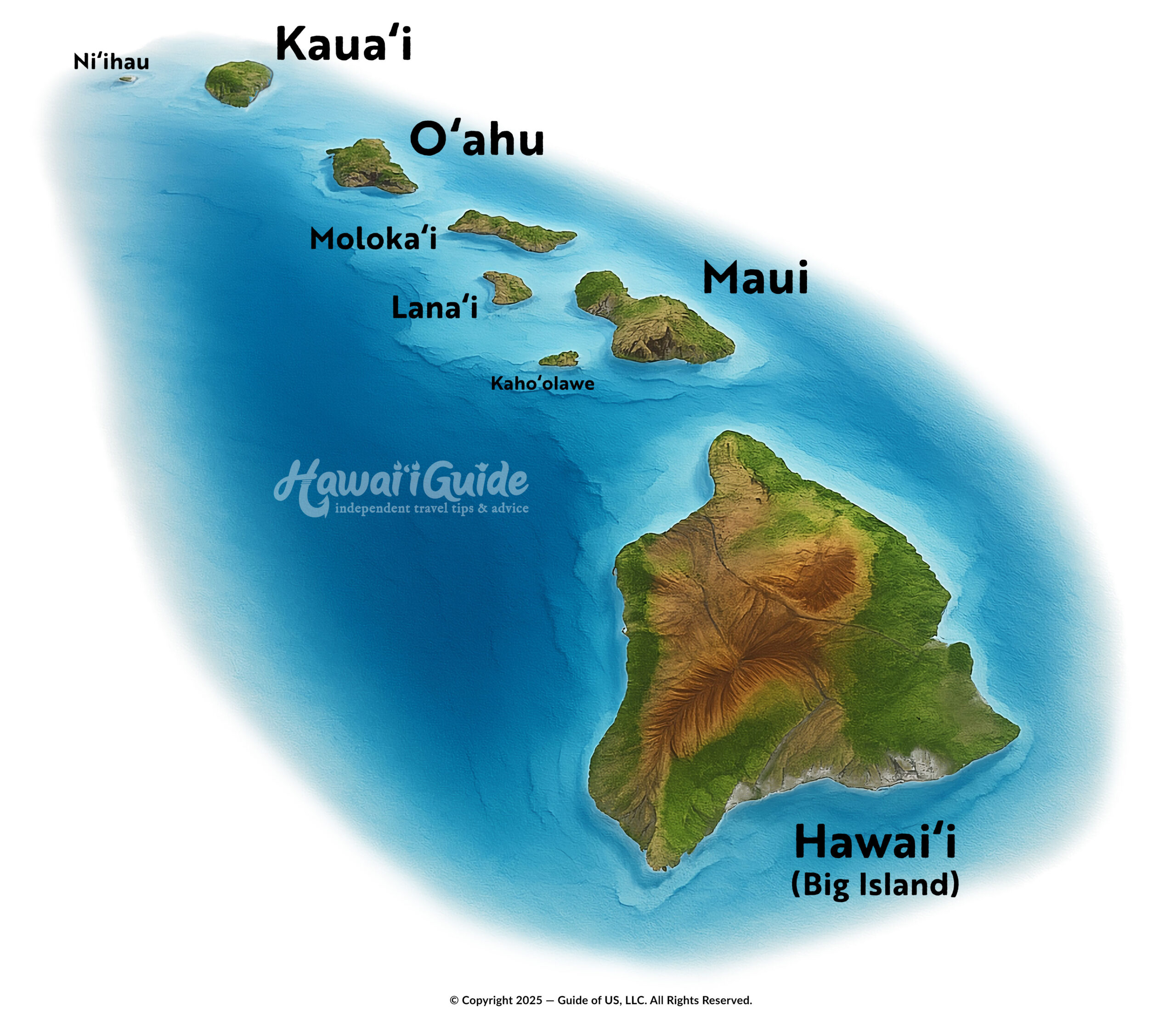 Hawaii Travel Maps  Downloadable & Printable Hawaiian Islands Map
