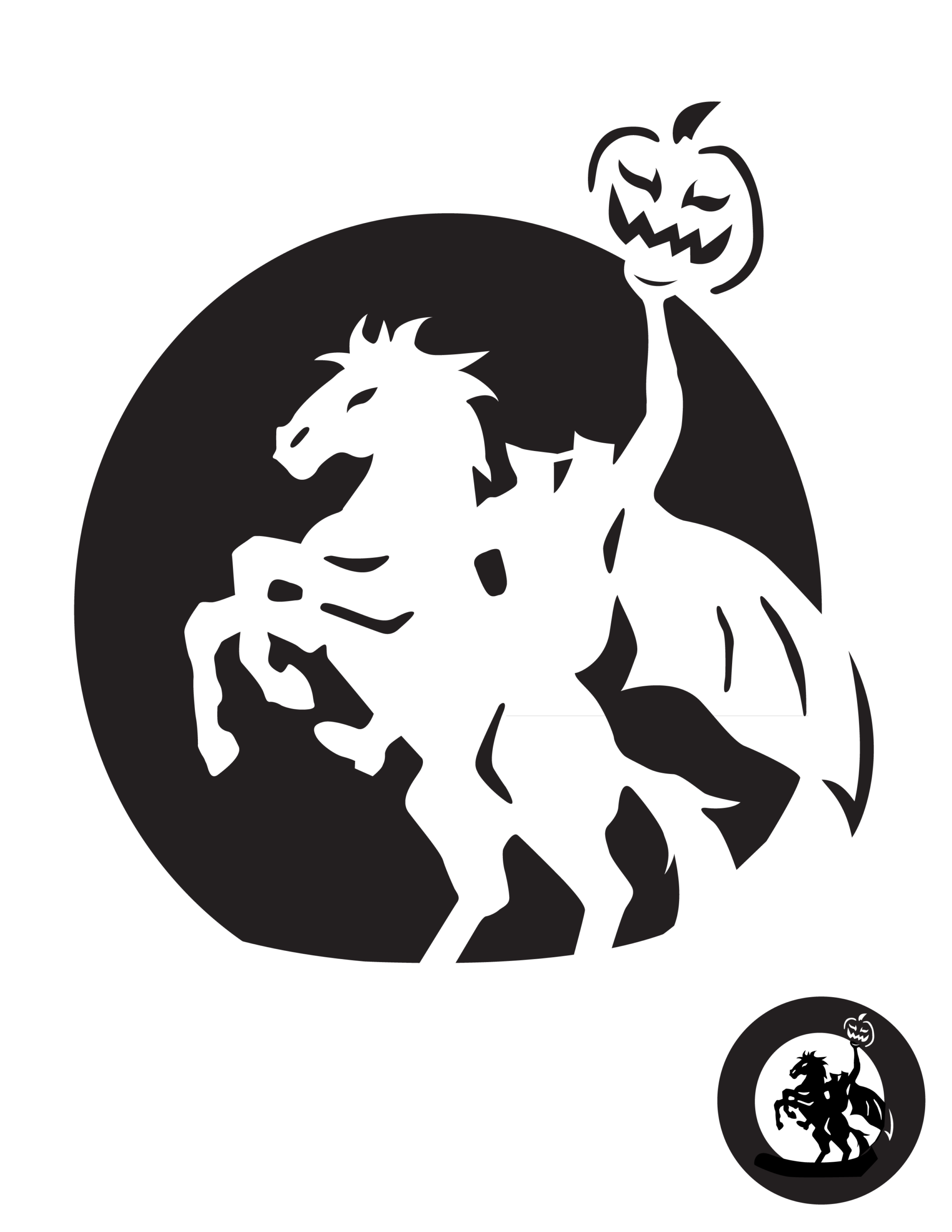 Headless Horseman (Pumpkin Stencil - Pumpkin Pattern - Pumpkin Headless Horseman (Pumpkin Stencil - Pumpkin Pattern - Pumpkin