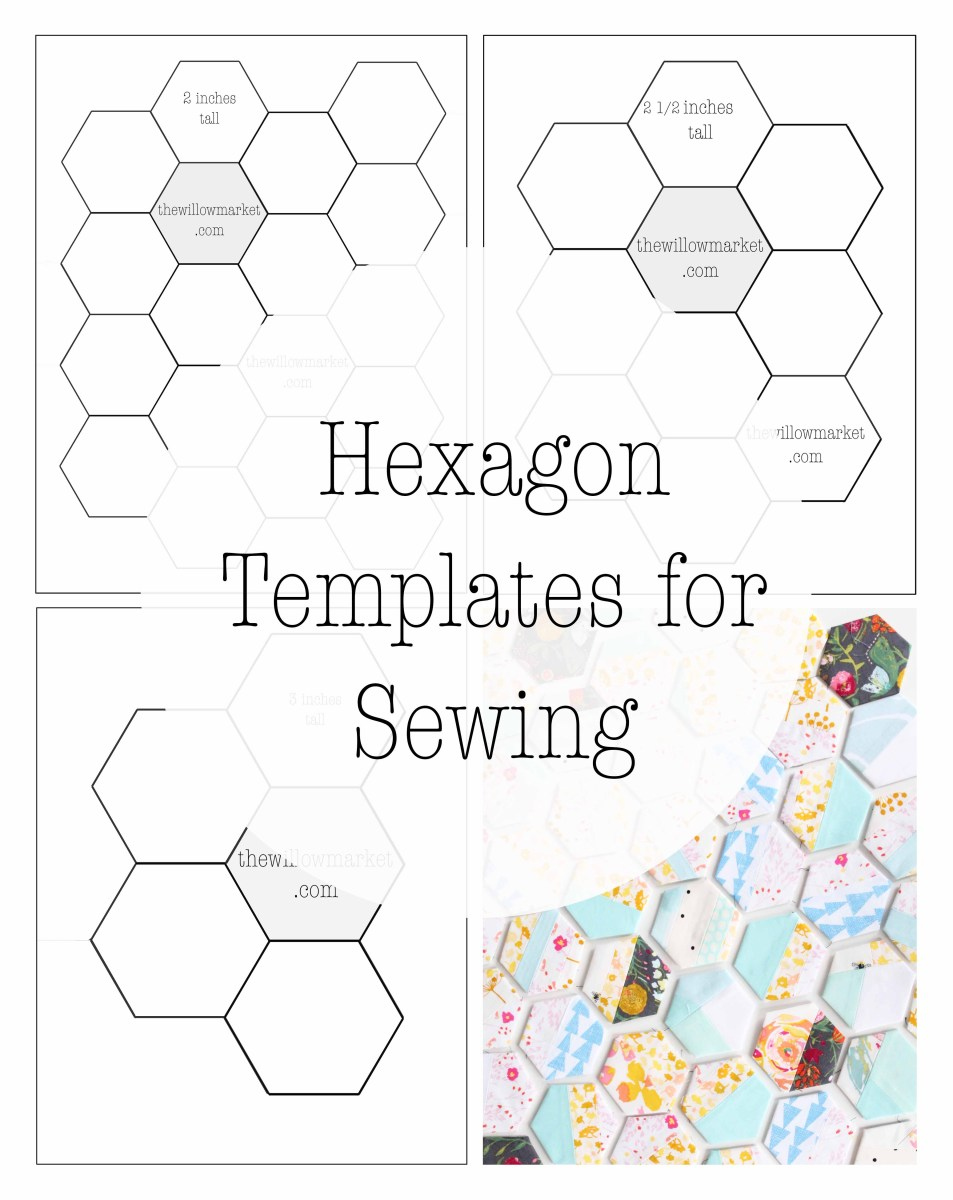 Hexagon Templates for Sewing a Hexie Quilt –  Inch,  / Inch