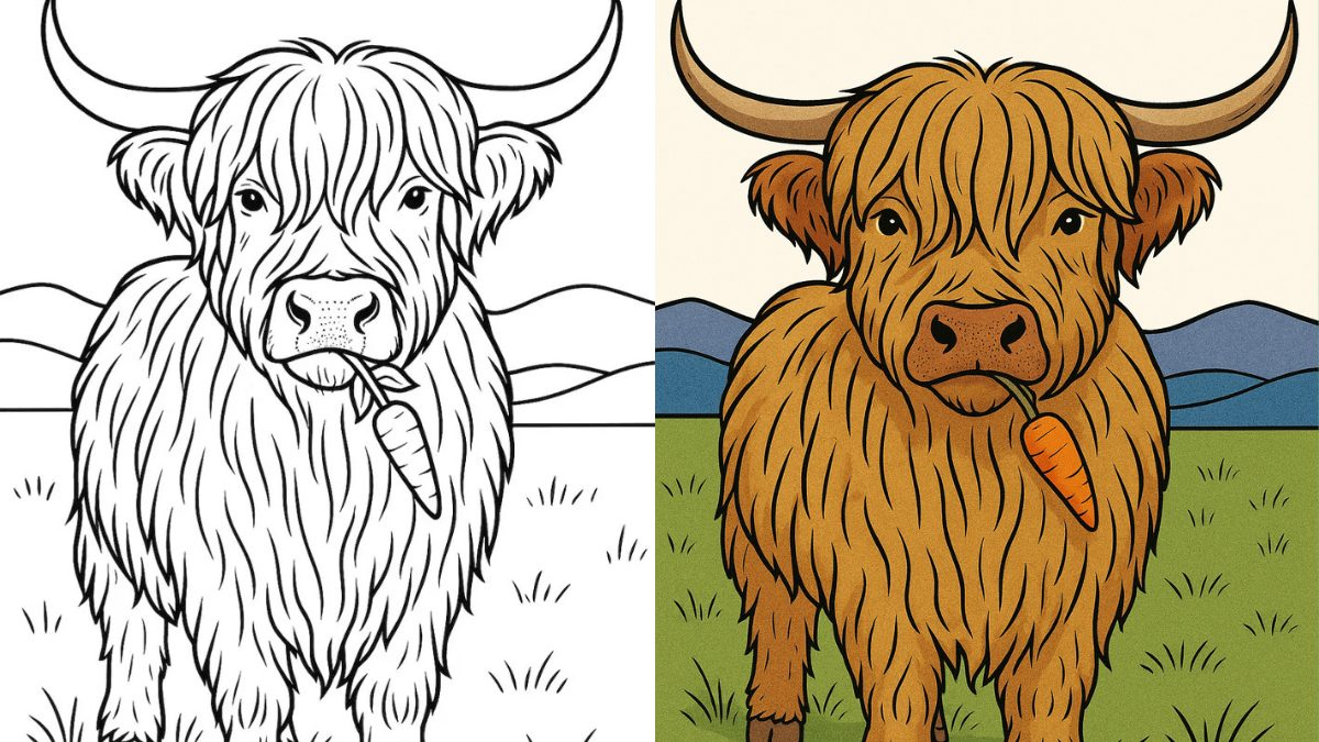 Highland Cow Coloring Pages ( Free Printable PDFs)