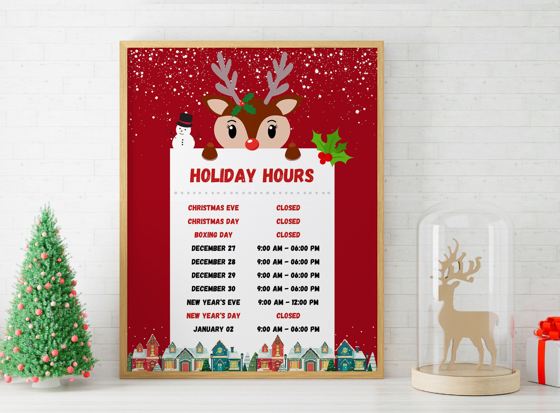 Holiday hours poster - Etsy