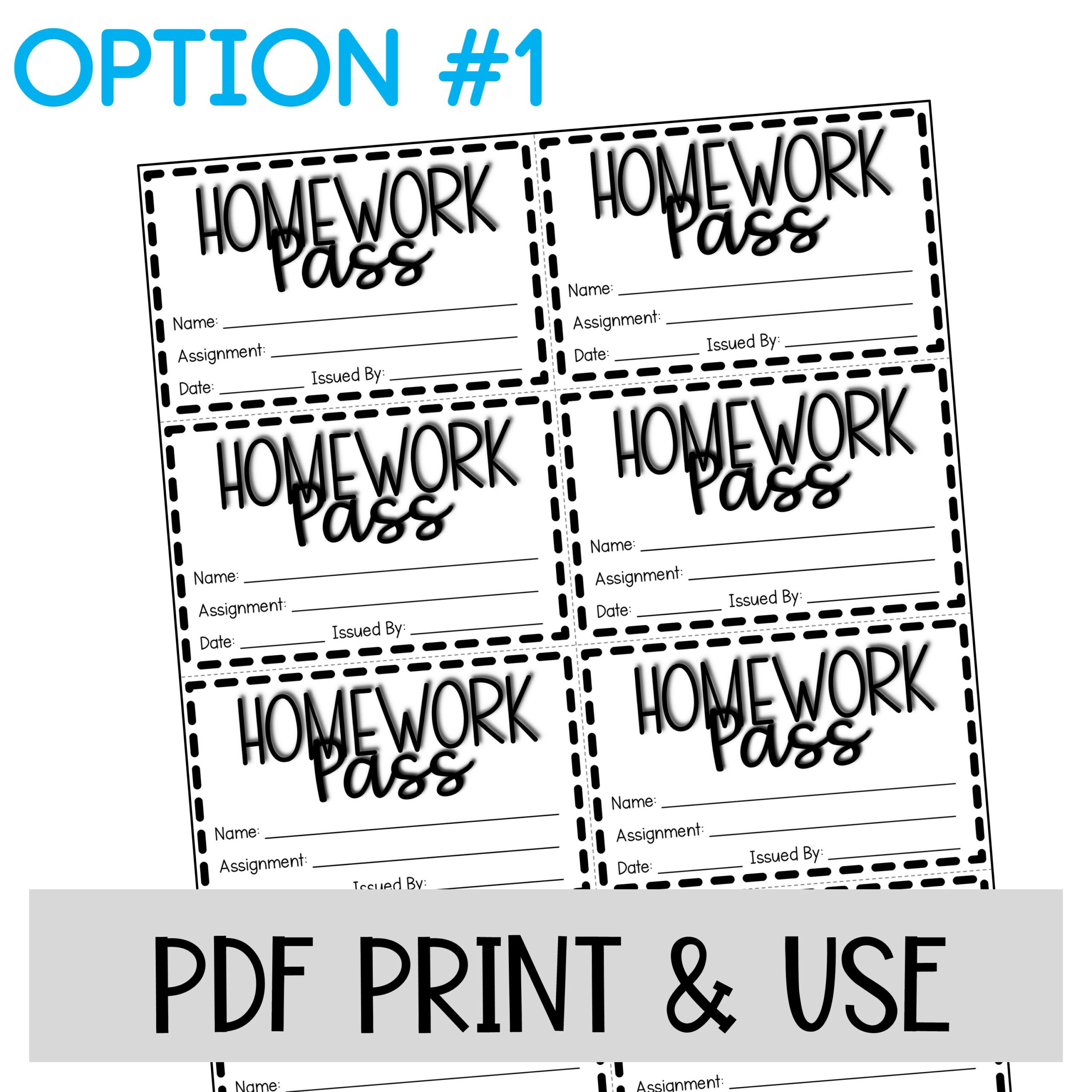 Homework Pass EDITABLE  Made By Teachers
