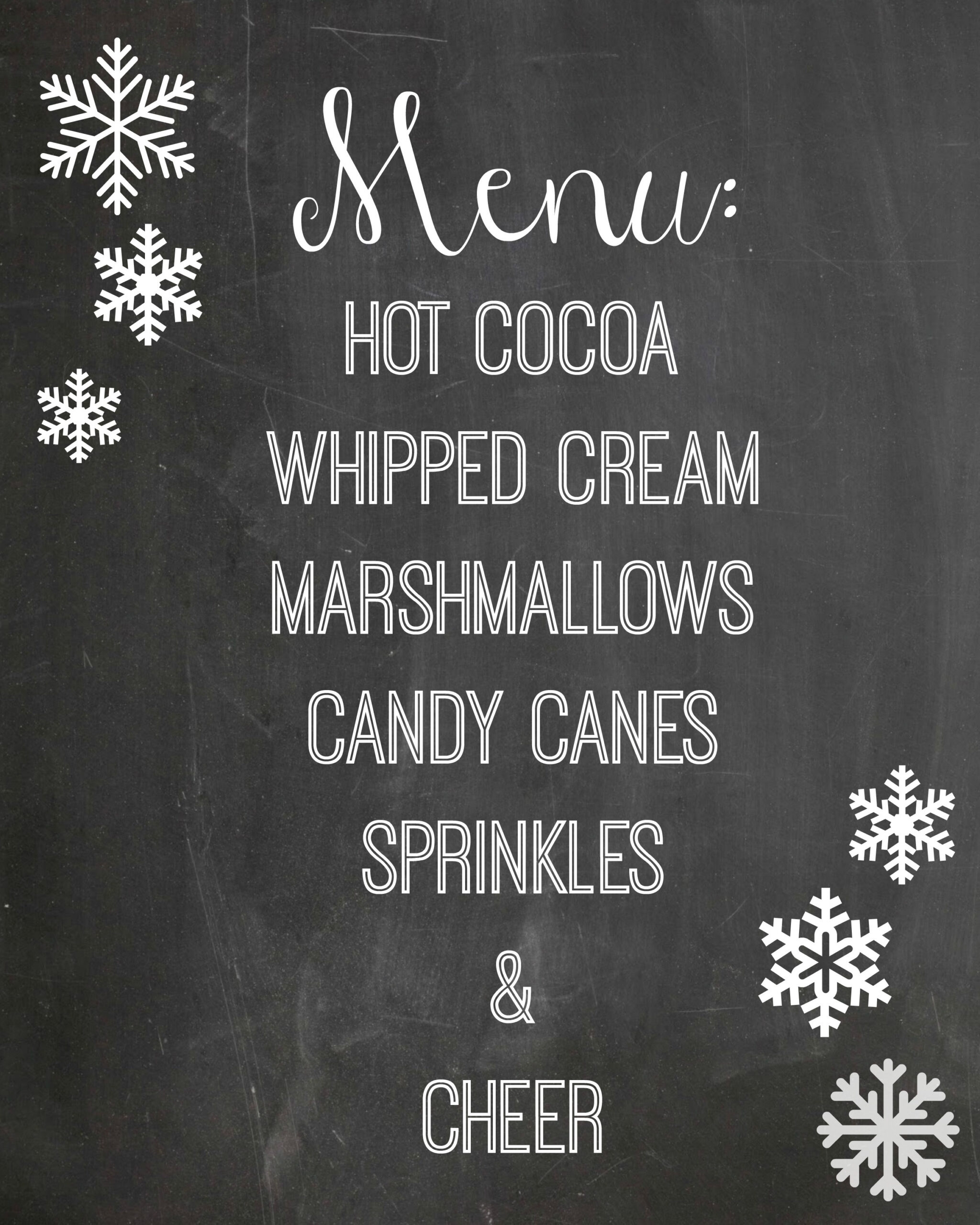 Hot Cocoa Station Free Chalkboard Printable – twelveOeight