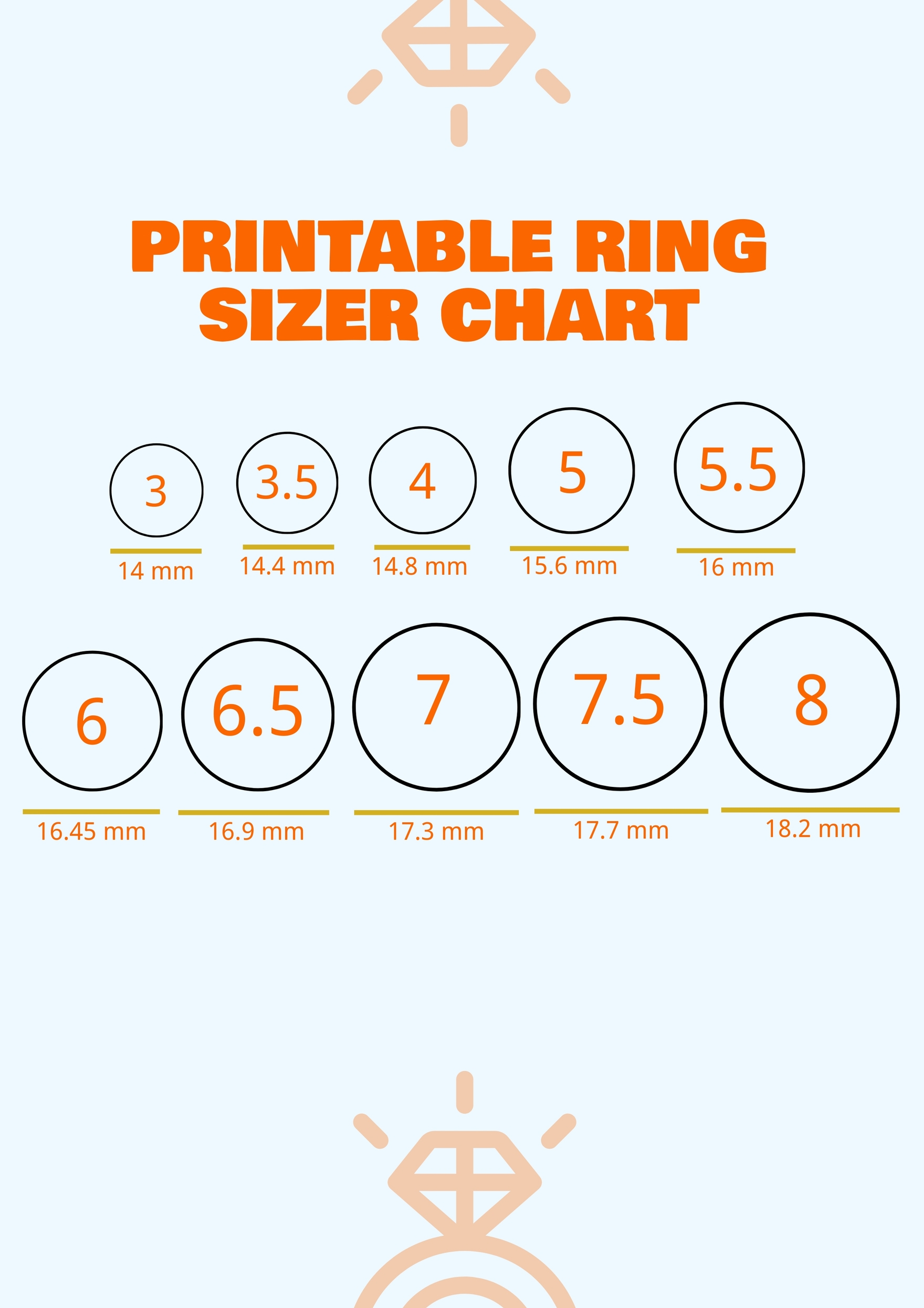Hot free ring measurement Hot Sale Ring Sizer Printable Men